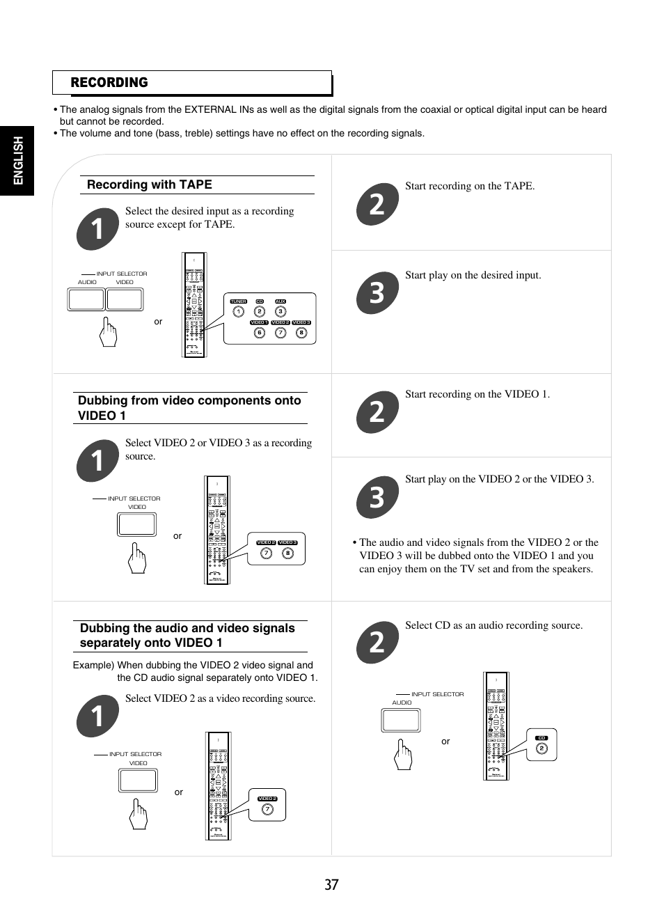 Recording | Sherwood RD-8601 User Manual | Page 37 / 58