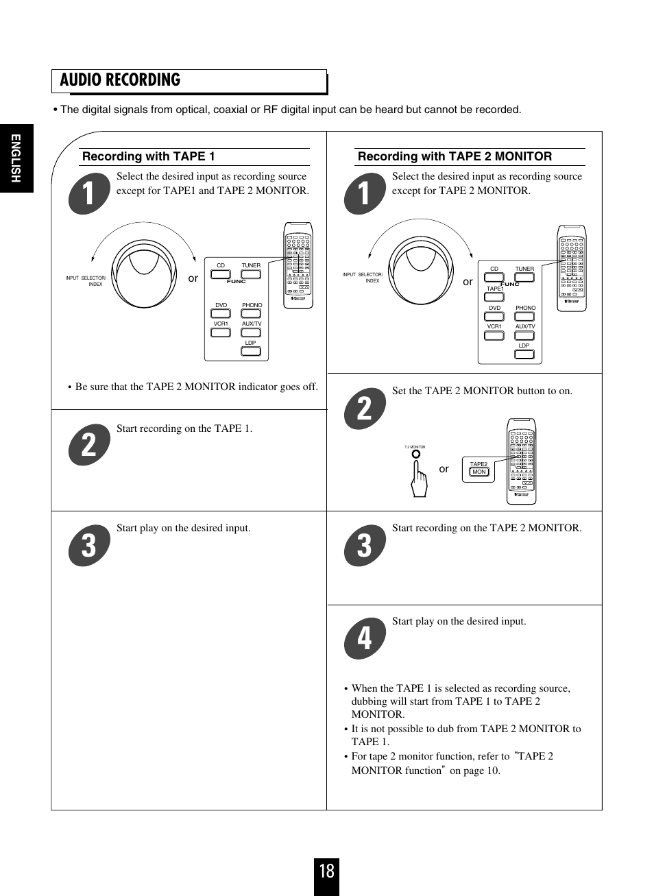 Audio recording | Sherwood R-925 User Manual | Page 18 / 25