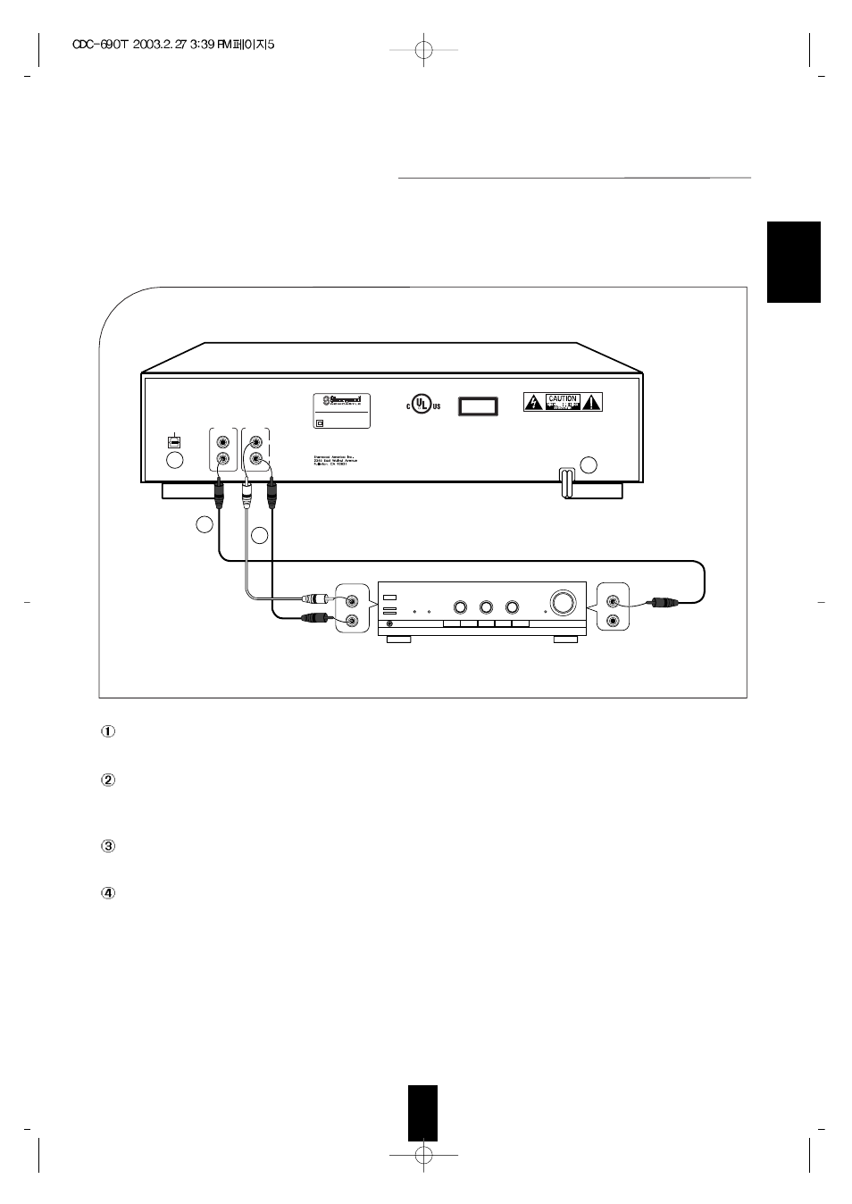 Rear panel connections, English | Sherwood NEWCASTLE CDC-690T User Manual | Page 5 / 26