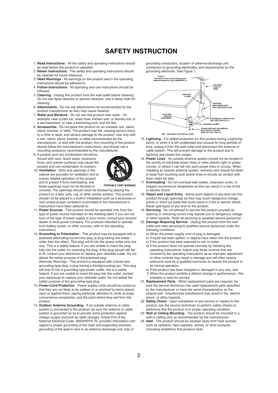 Safety instruction | Sherwood R-671 User Manual | Page 3 / 58