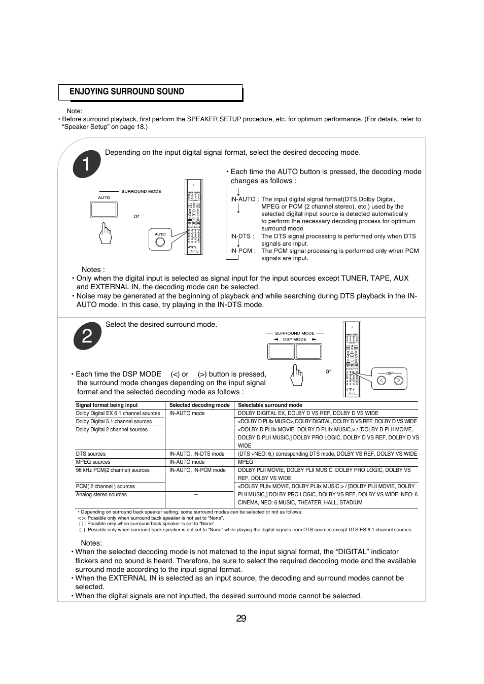 Enjoying surround sound | Sherwood R-671 User Manual | Page 30 / 58
