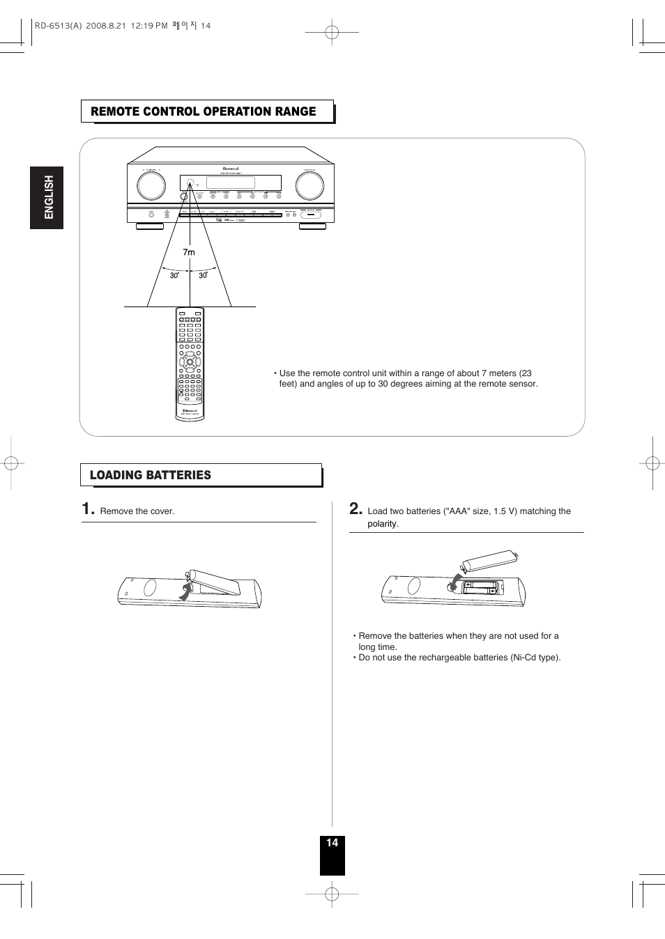 Sherwood RD-6513 User Manual | Page 13 / 44