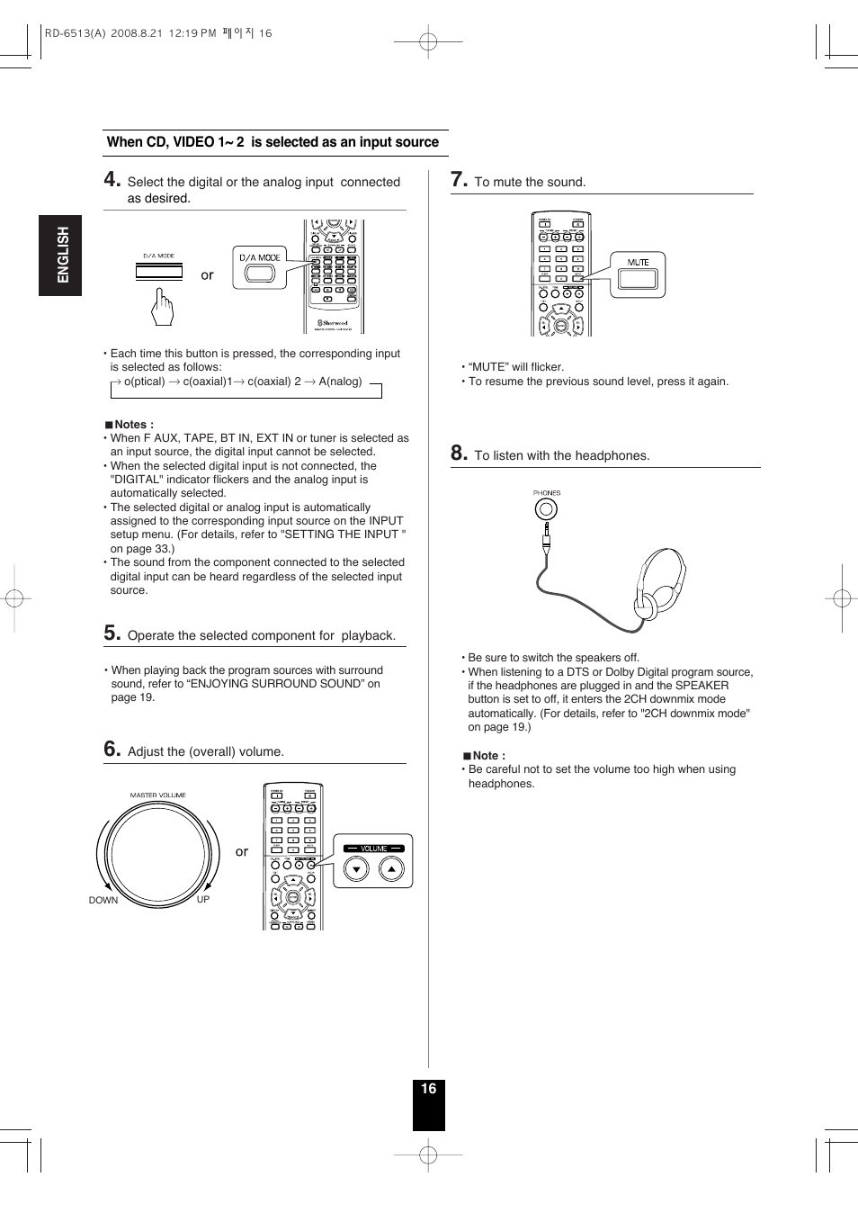 Sherwood RD-6513 User Manual | Page 15 / 44