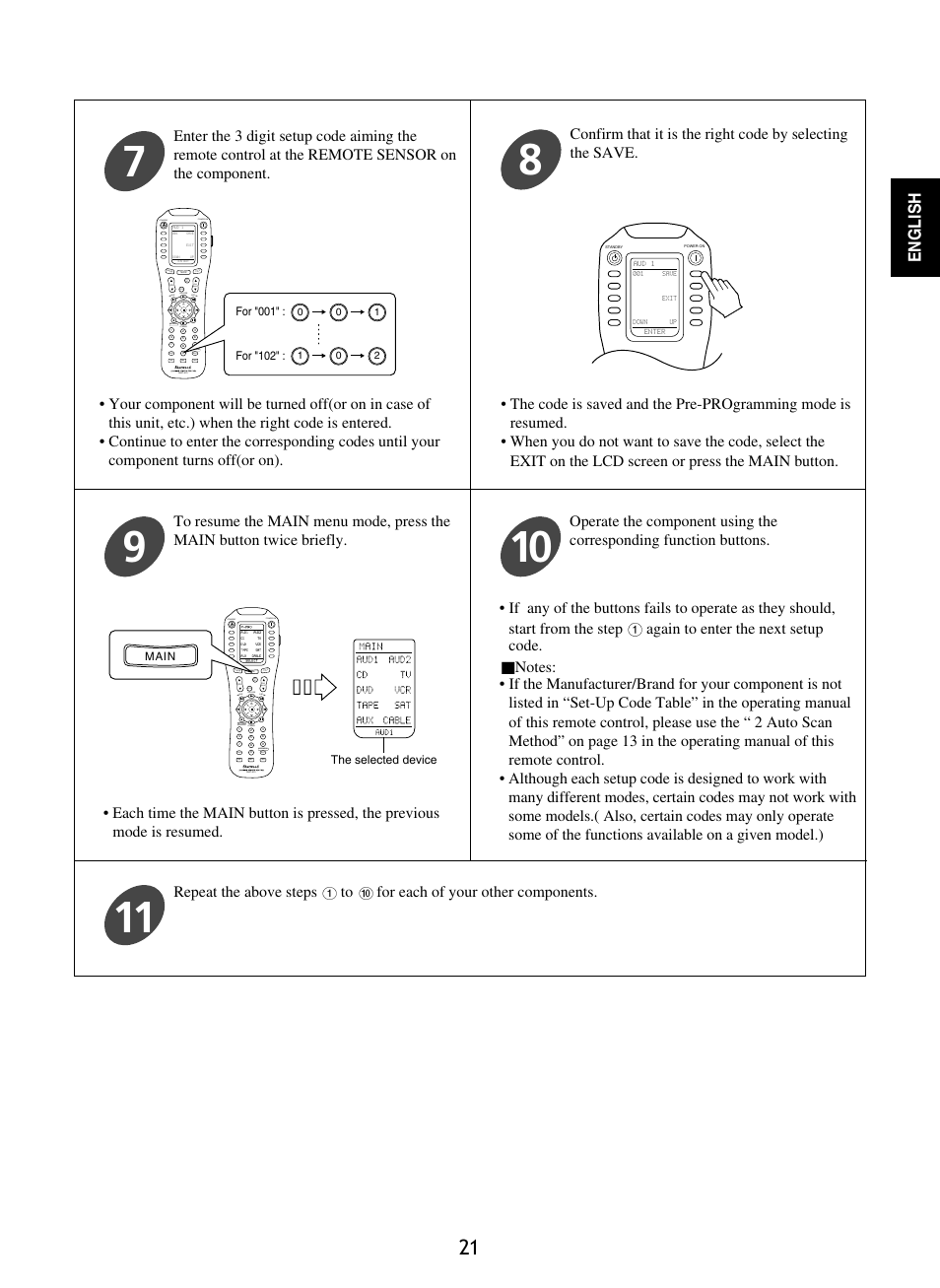 English | Sherwood P-965 User Manual | Page 21 / 68