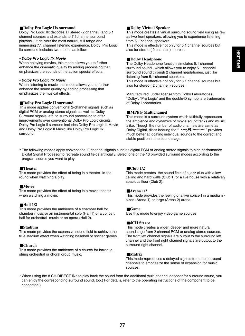 Sherwood P-965 User Manual | Page 27 / 68