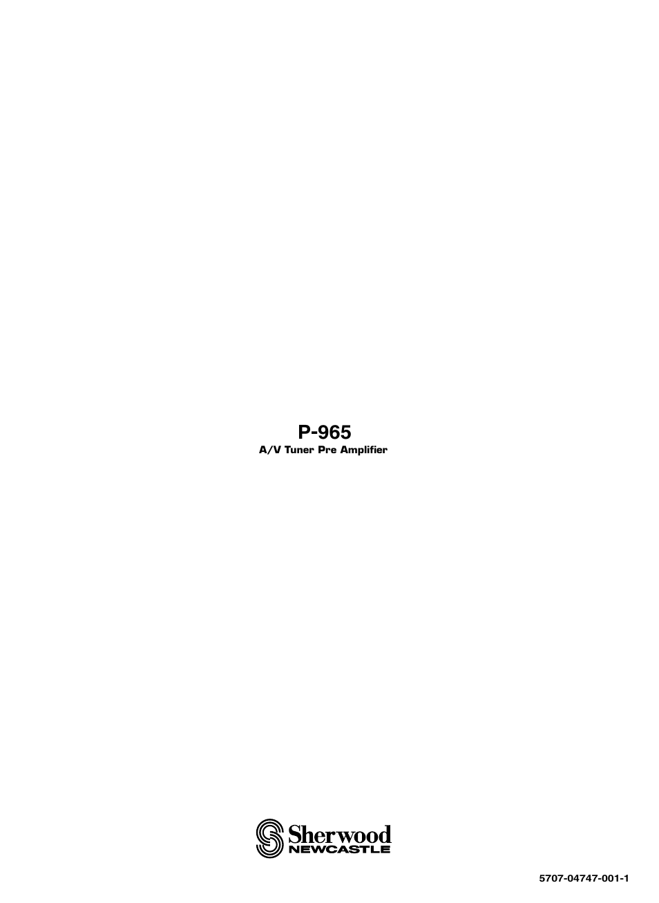 P-965 | Sherwood P-965 User Manual | Page 68 / 68