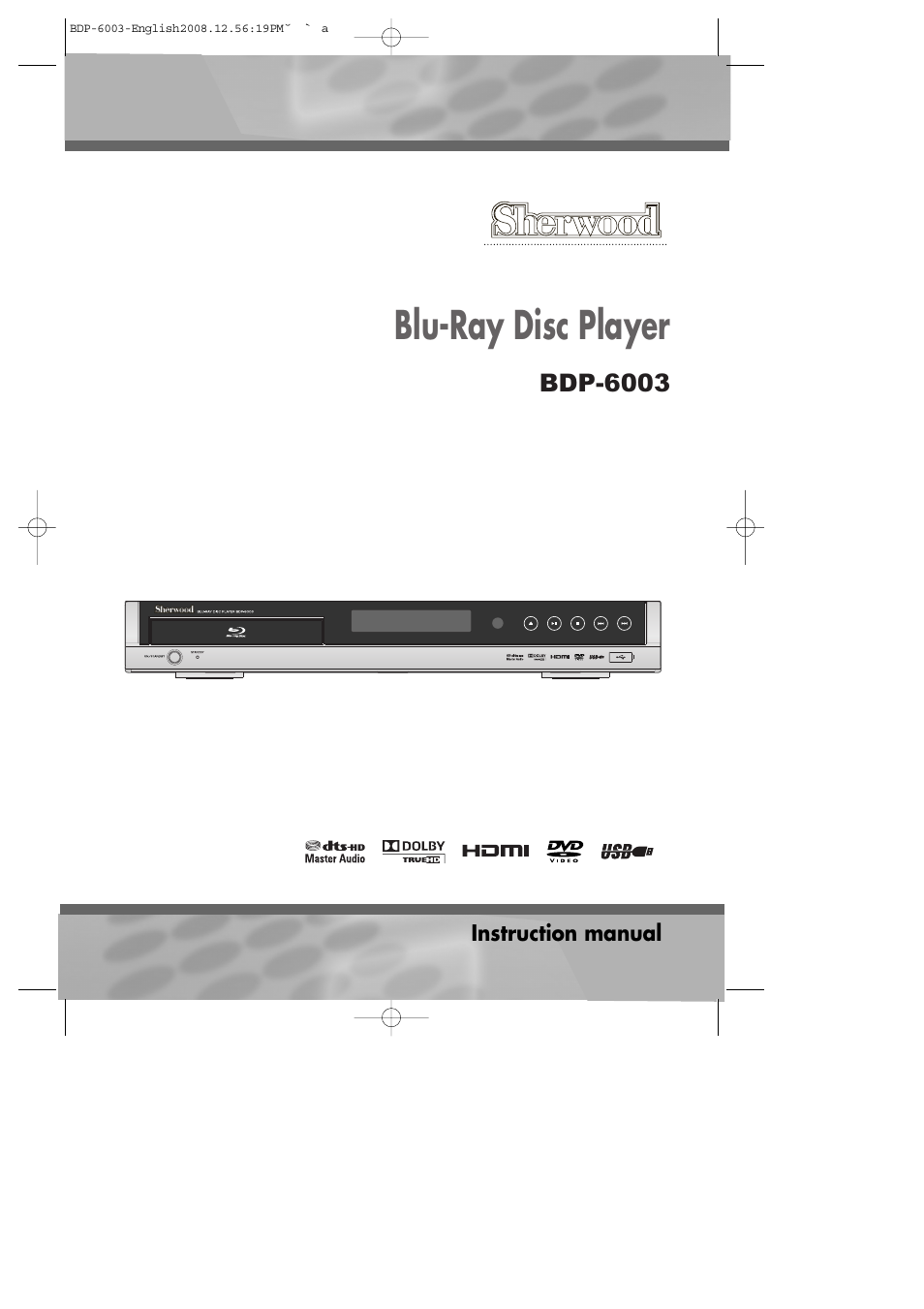 Sherwood BDP-6003 User Manual | 56 pages
