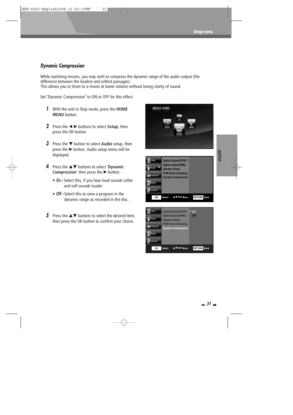 Dynamic compression | Sherwood BDP-6003 User Manual | Page 32 / 56