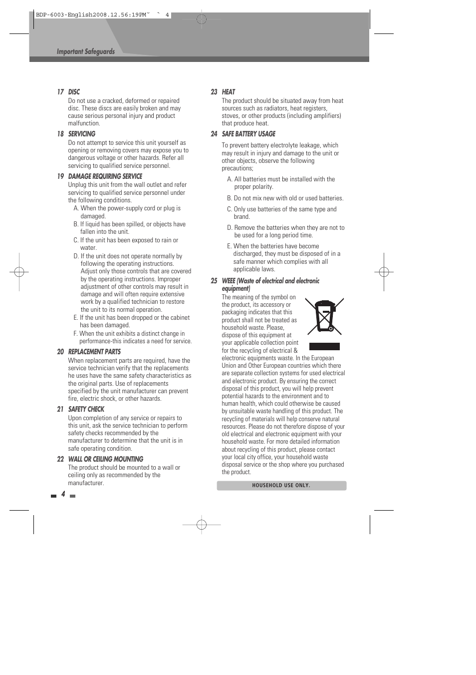 Sherwood BDP-6003 User Manual | Page 5 / 56