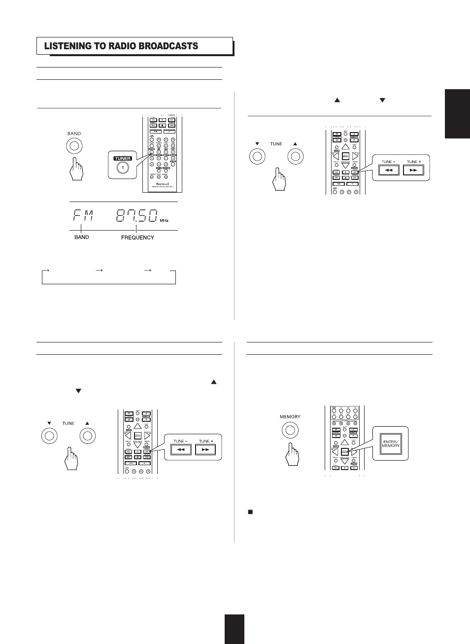 Listening to radio broadcasts | Sherwood RX-773 User Manual | Page 19 / 35