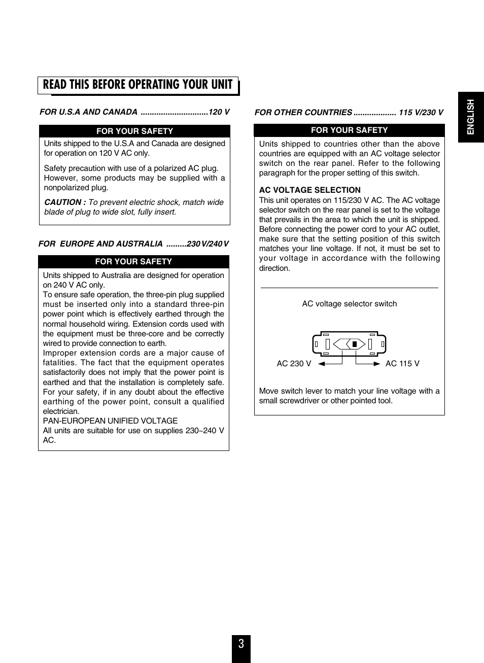 Read this before operating your unit | Sherwood RD-6108 User Manual | Page 3 / 25