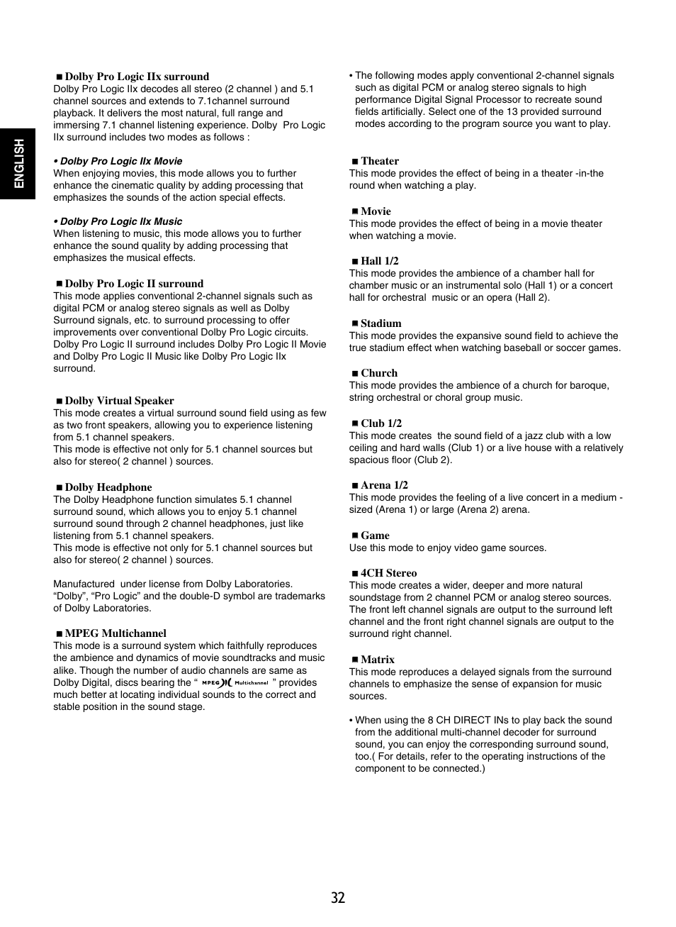 Sherwood R-865 User Manual | Page 32 / 76