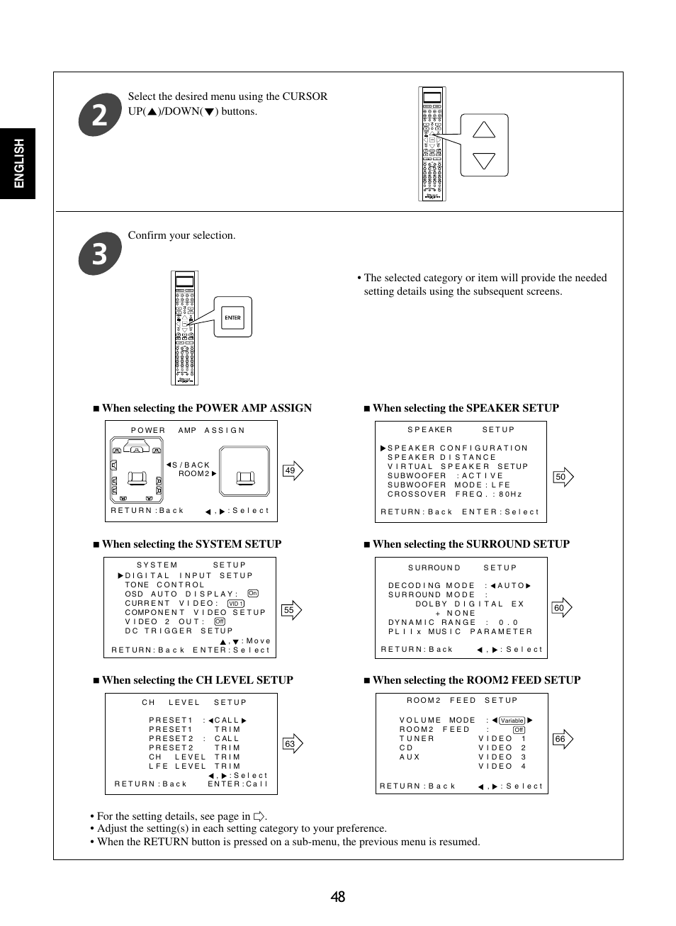 English | Sherwood R-865 User Manual | Page 48 / 76