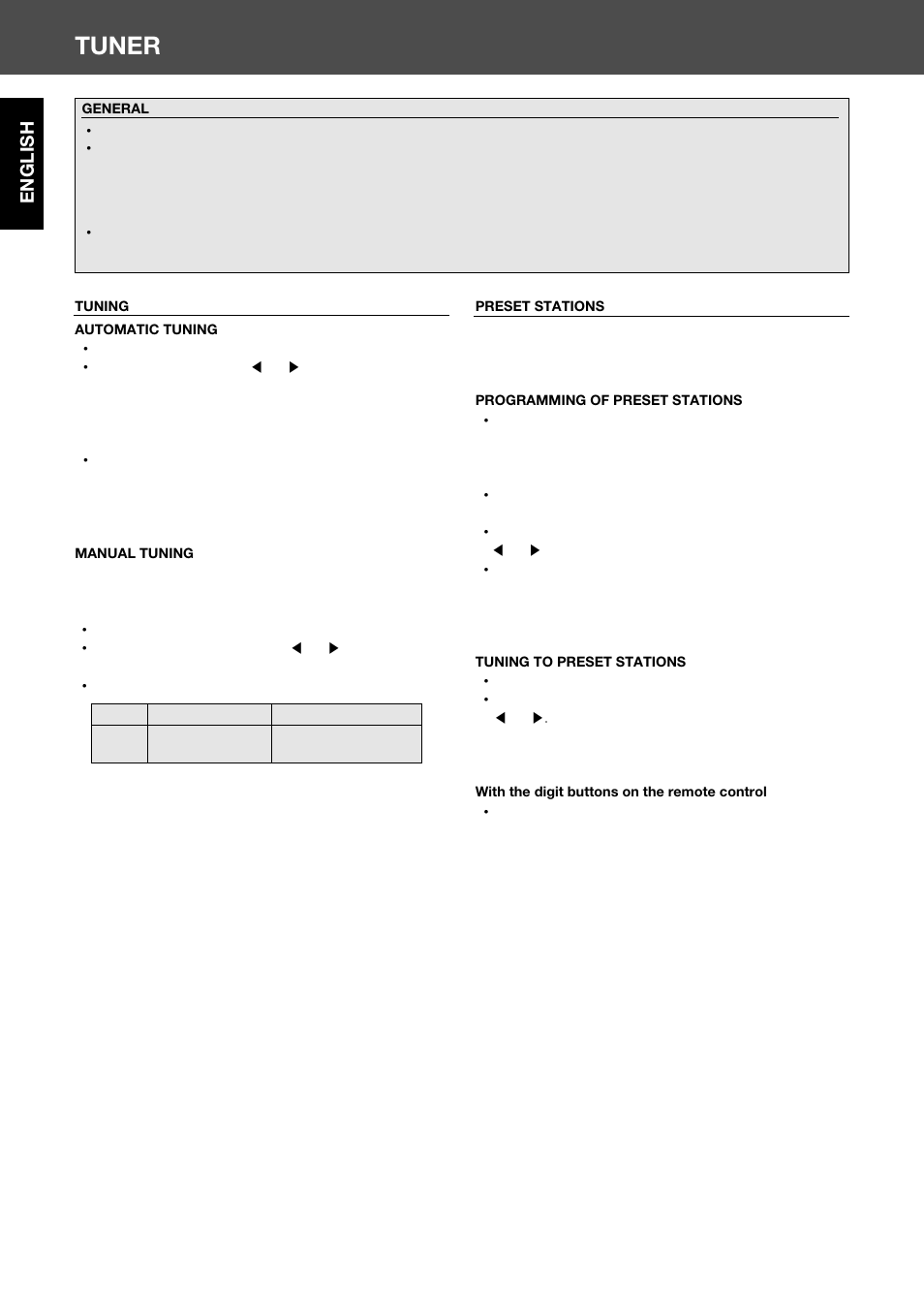 Tuner, English | Sherwood RV-4060R User Manual | Page 10 / 13