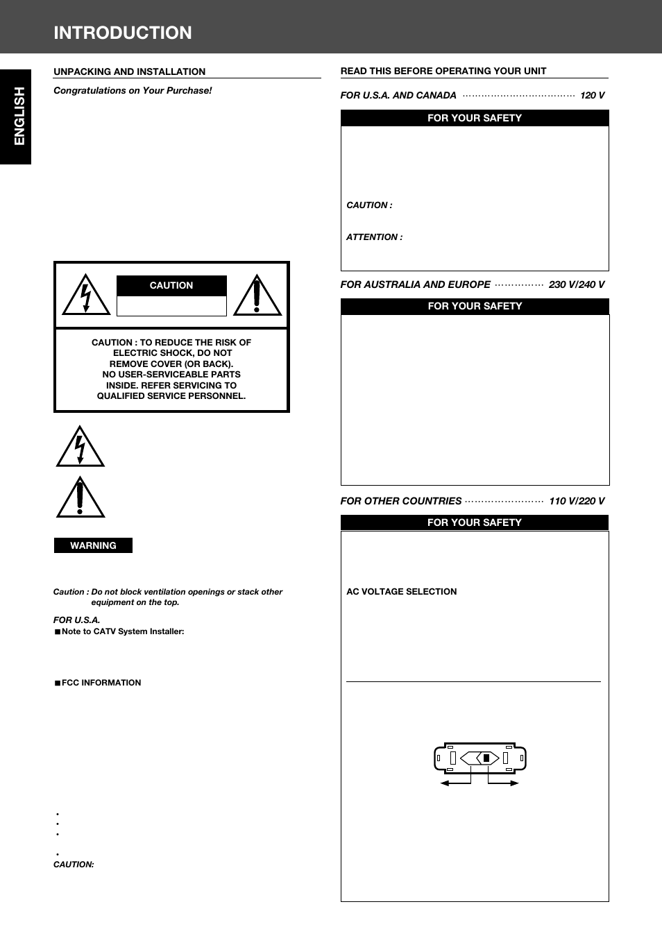 Introduction, English | Sherwood RV-4060R User Manual | Page 2 / 13