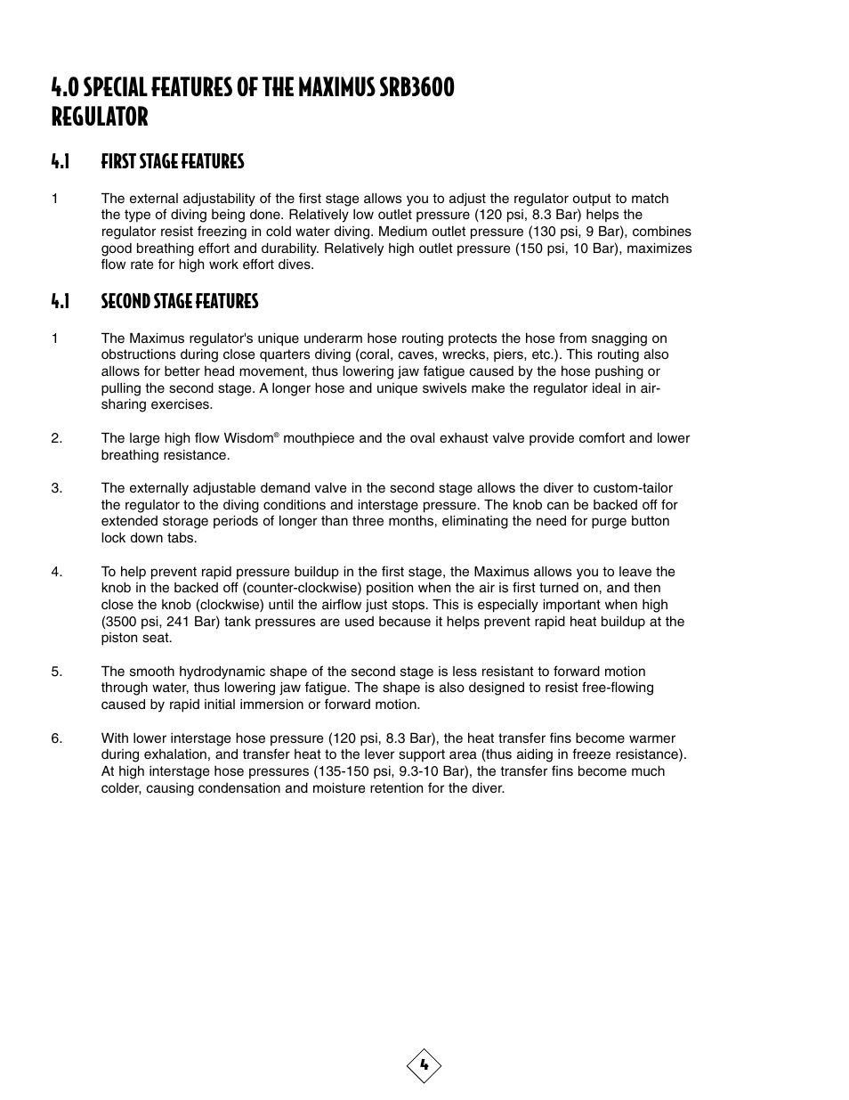 1 first stage features, 1 second stage features | Sherwood MAXIMUS SRB3600 User Manual | Page 7 / 29