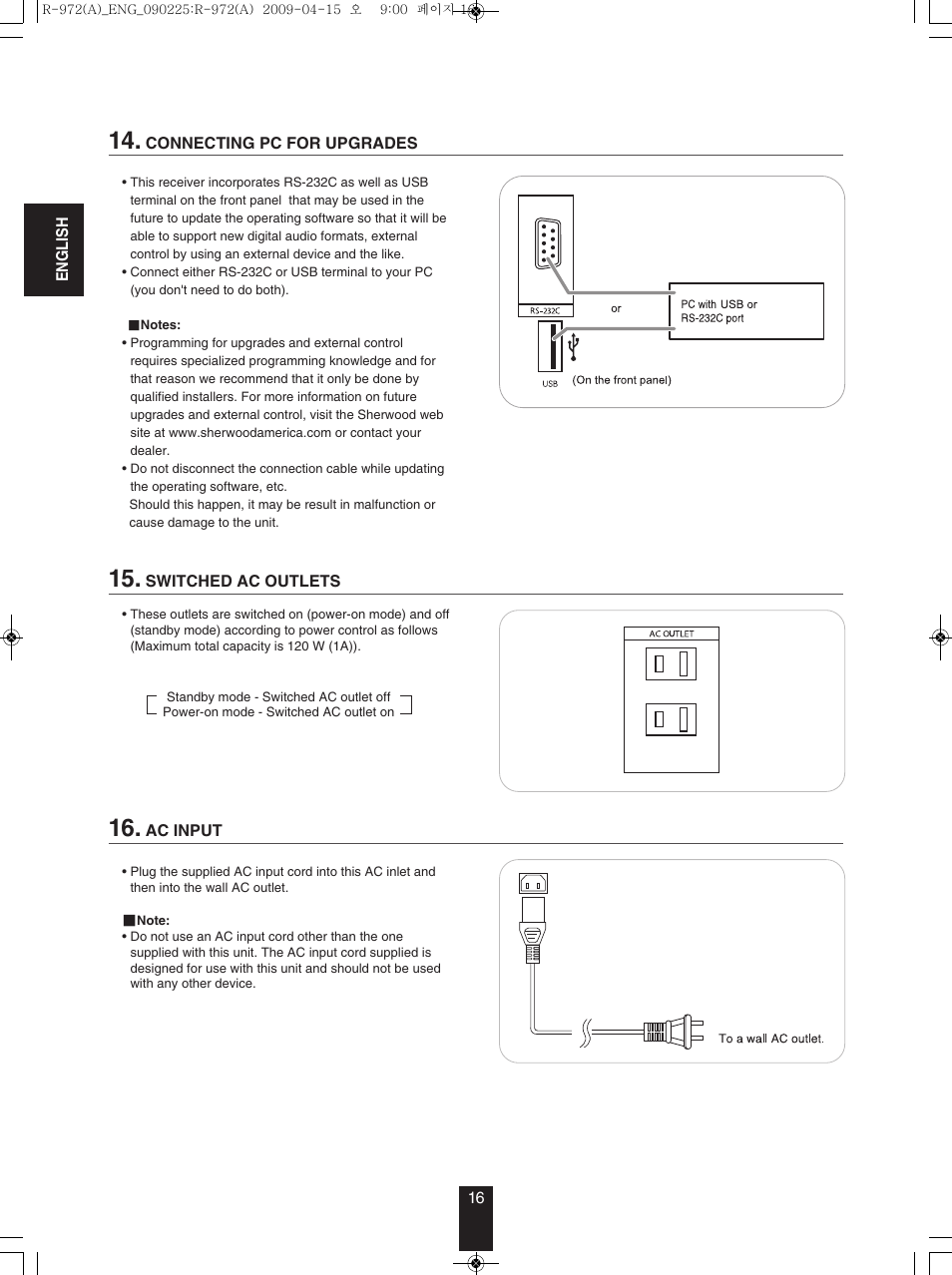 Sherwood Newcastle R-972 User Manual | Page 16 / 92