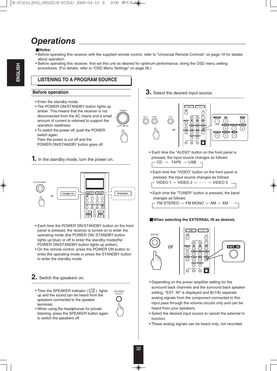 Operations | Sherwood Newcastle R-972 User Manual | Page 32 / 92