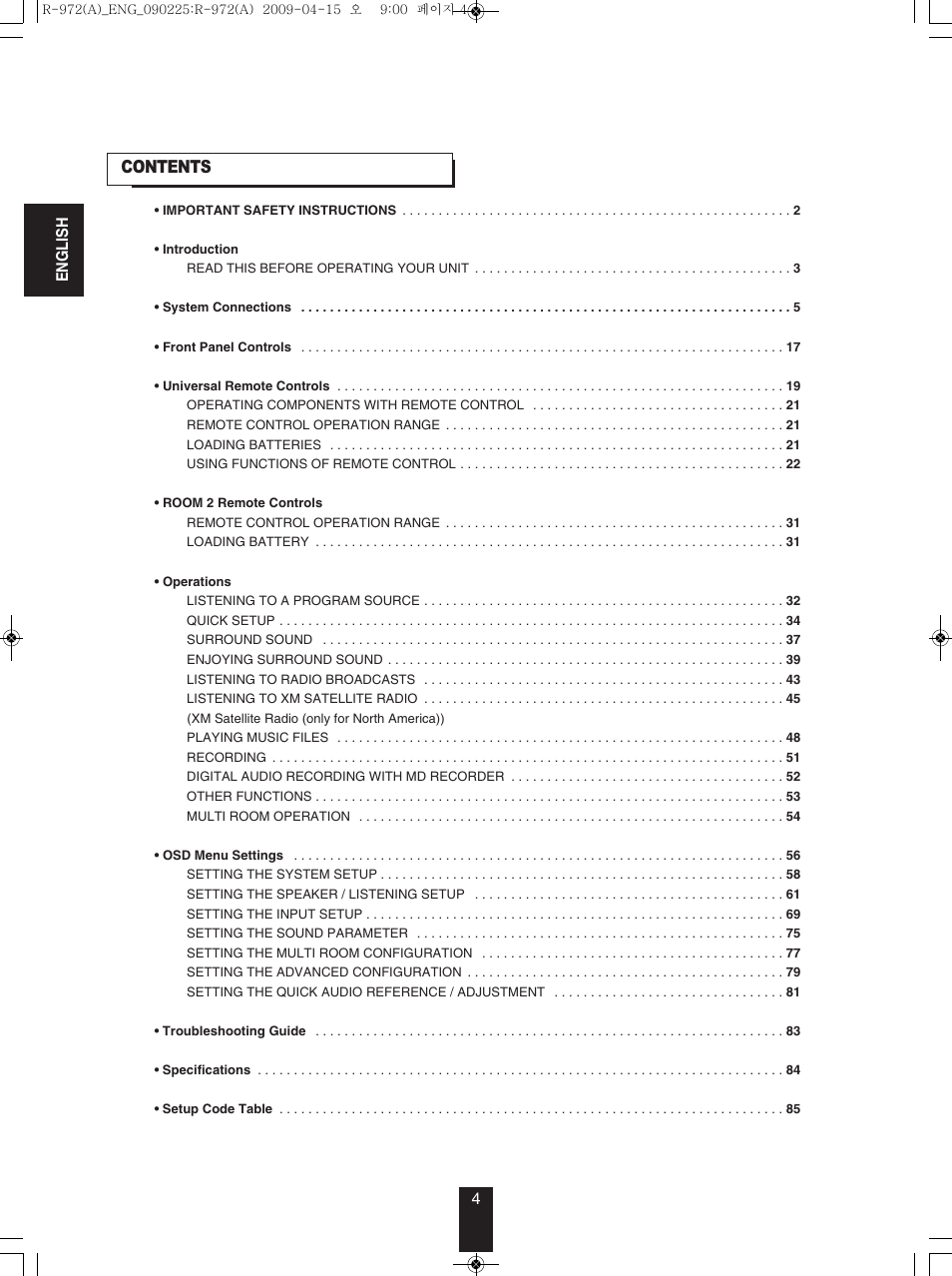 Sherwood Newcastle R-972 User Manual | Page 4 / 92