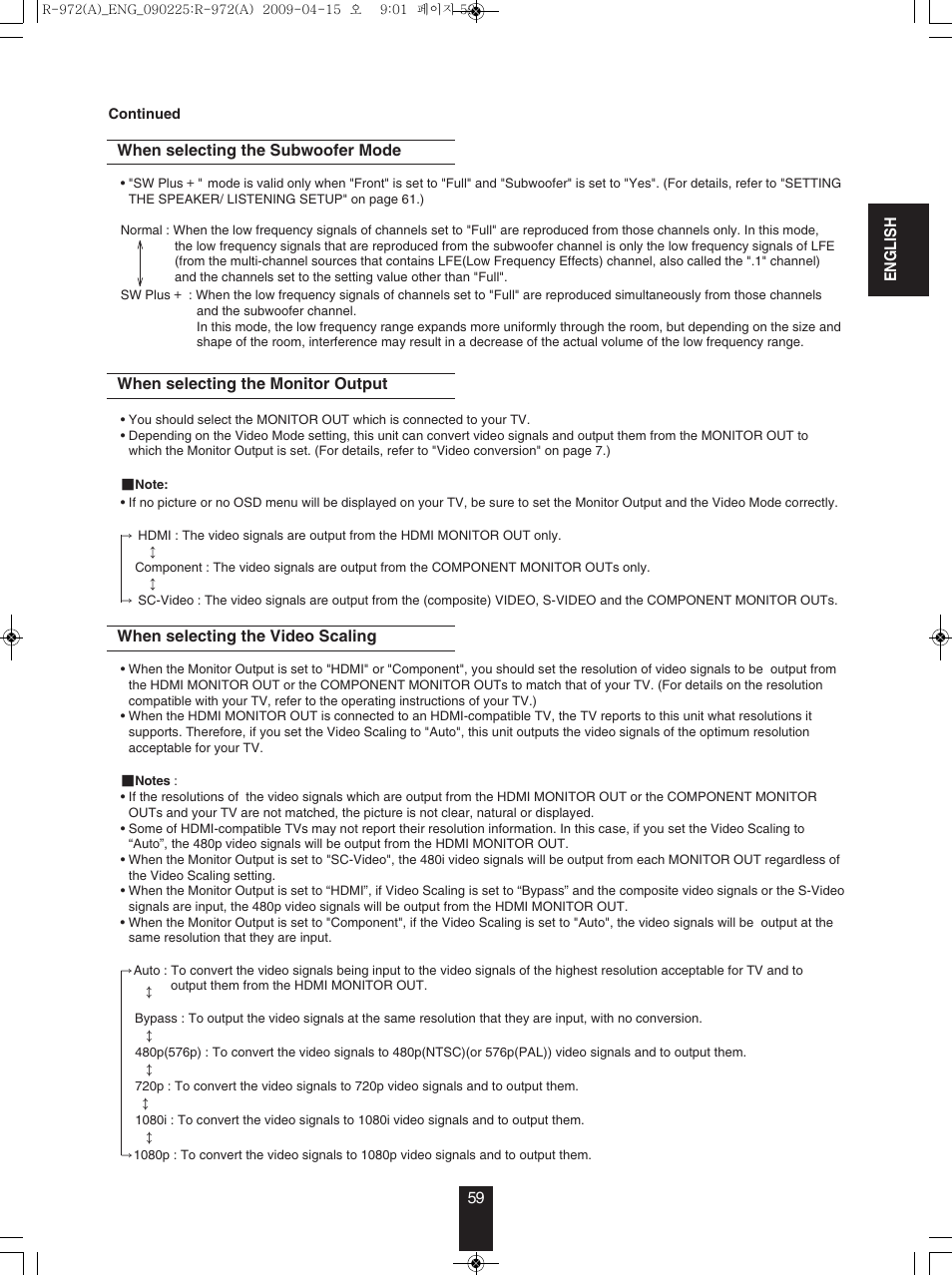 Sherwood Newcastle R-972 User Manual | Page 59 / 92