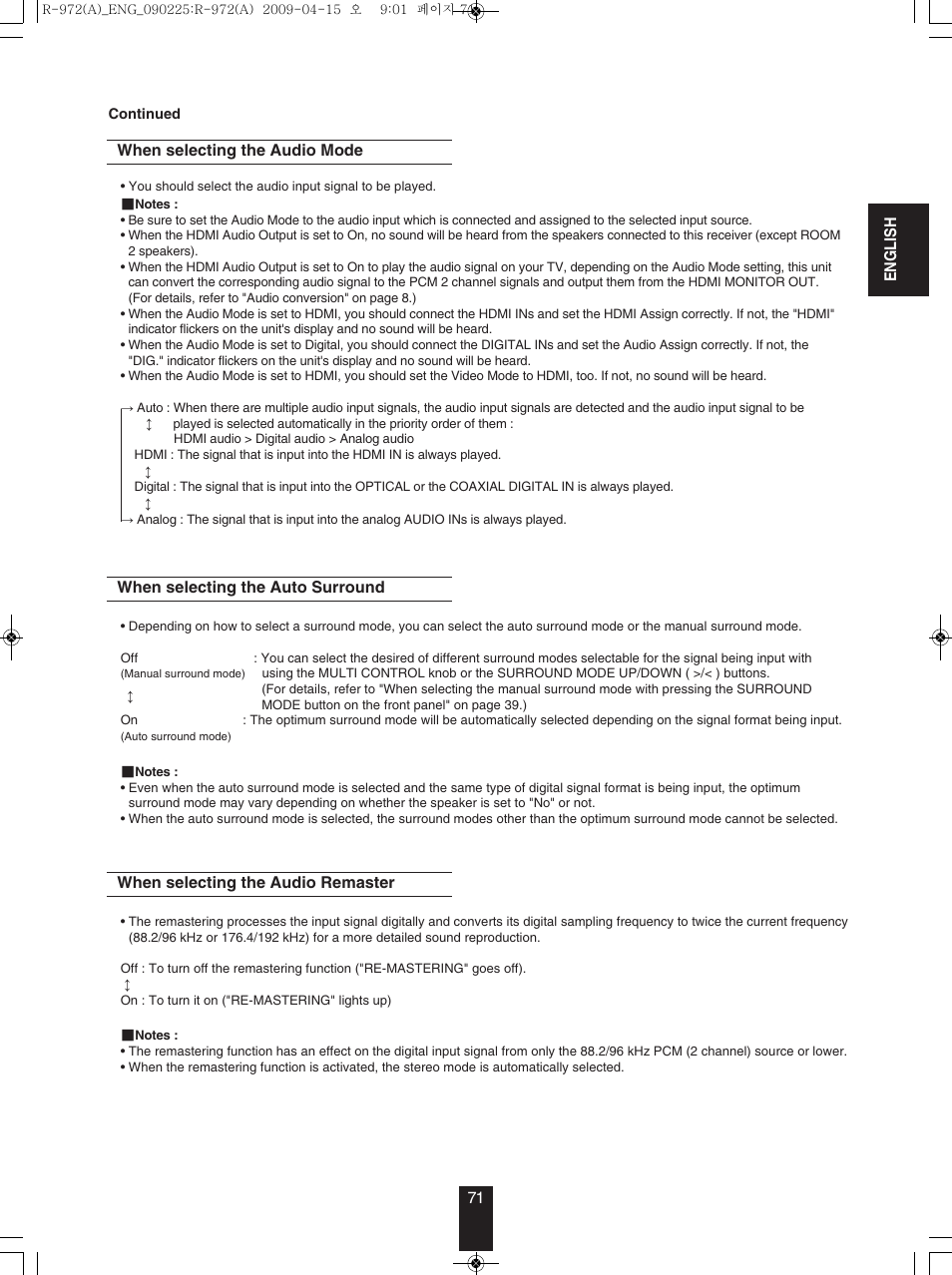 Sherwood Newcastle R-972 User Manual | Page 71 / 92