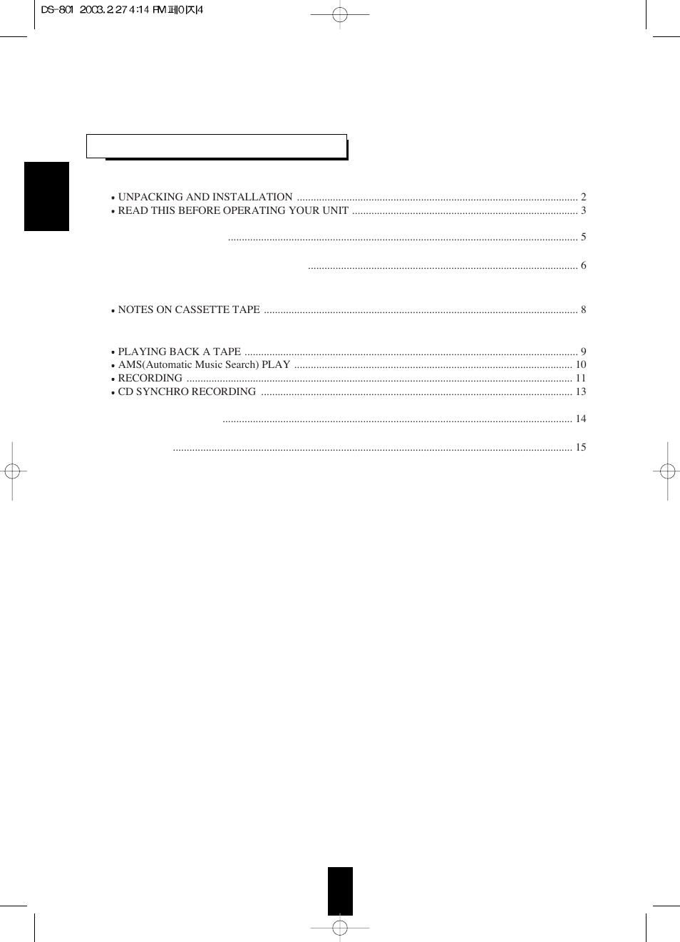 Sherwood DS-801 User Manual | Page 4 / 16