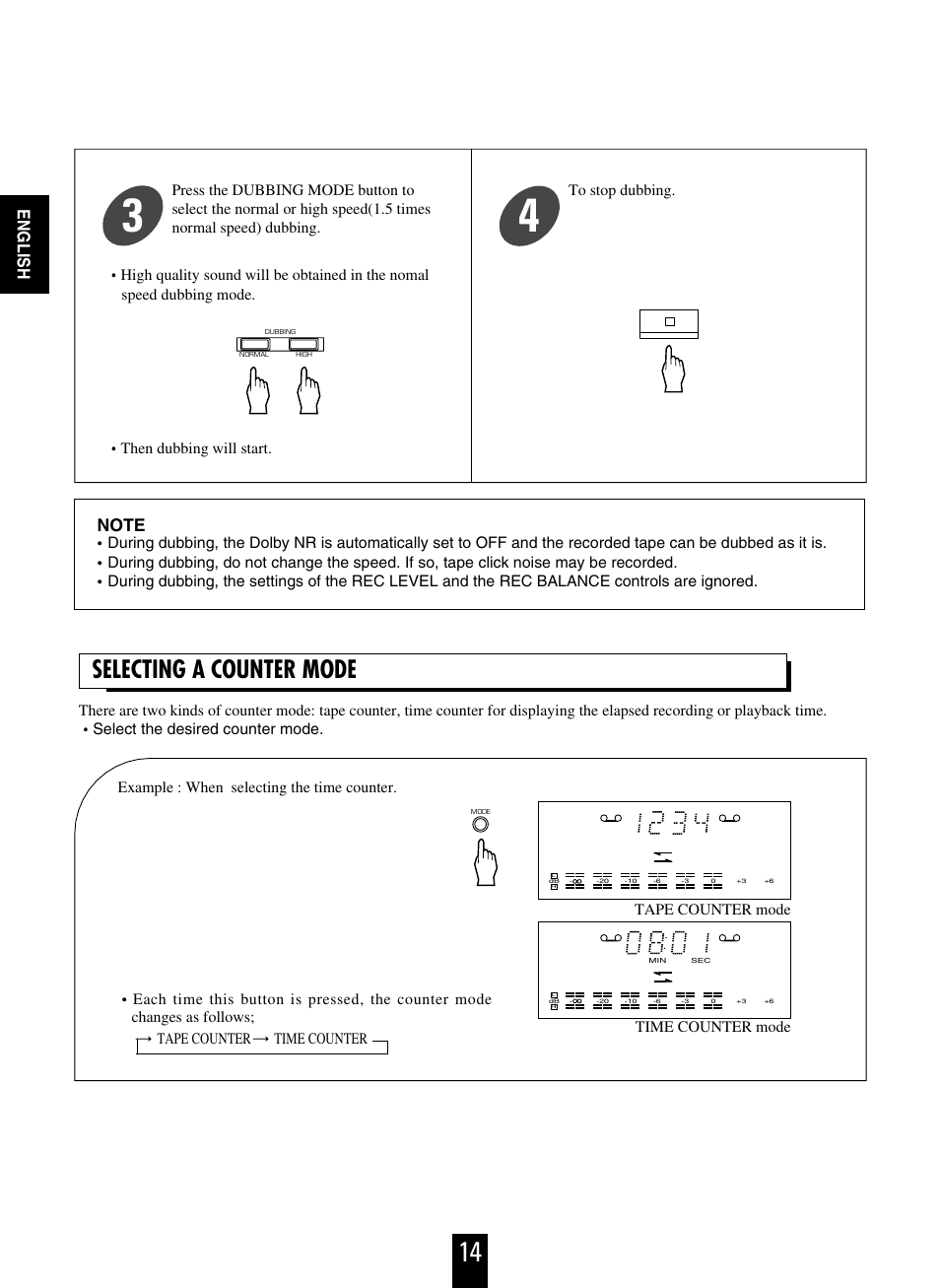 Selecting a counter mode, English | Sherwood D-480 User Manual | Page 14 / 20