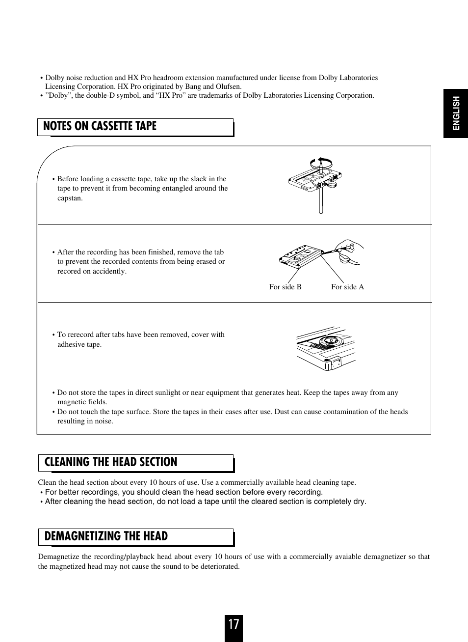 Demagnetizing the head | Sherwood D-480 User Manual | Page 17 / 20
