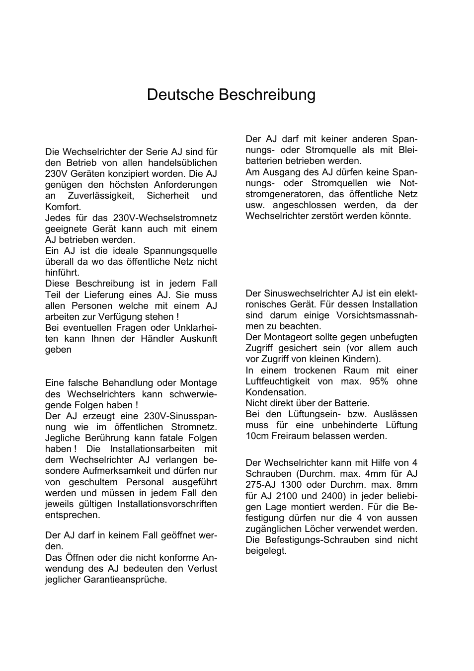 Deutsche beschreibung | Studer Innotec AJ SERIES User Manual | Page 10 / 24