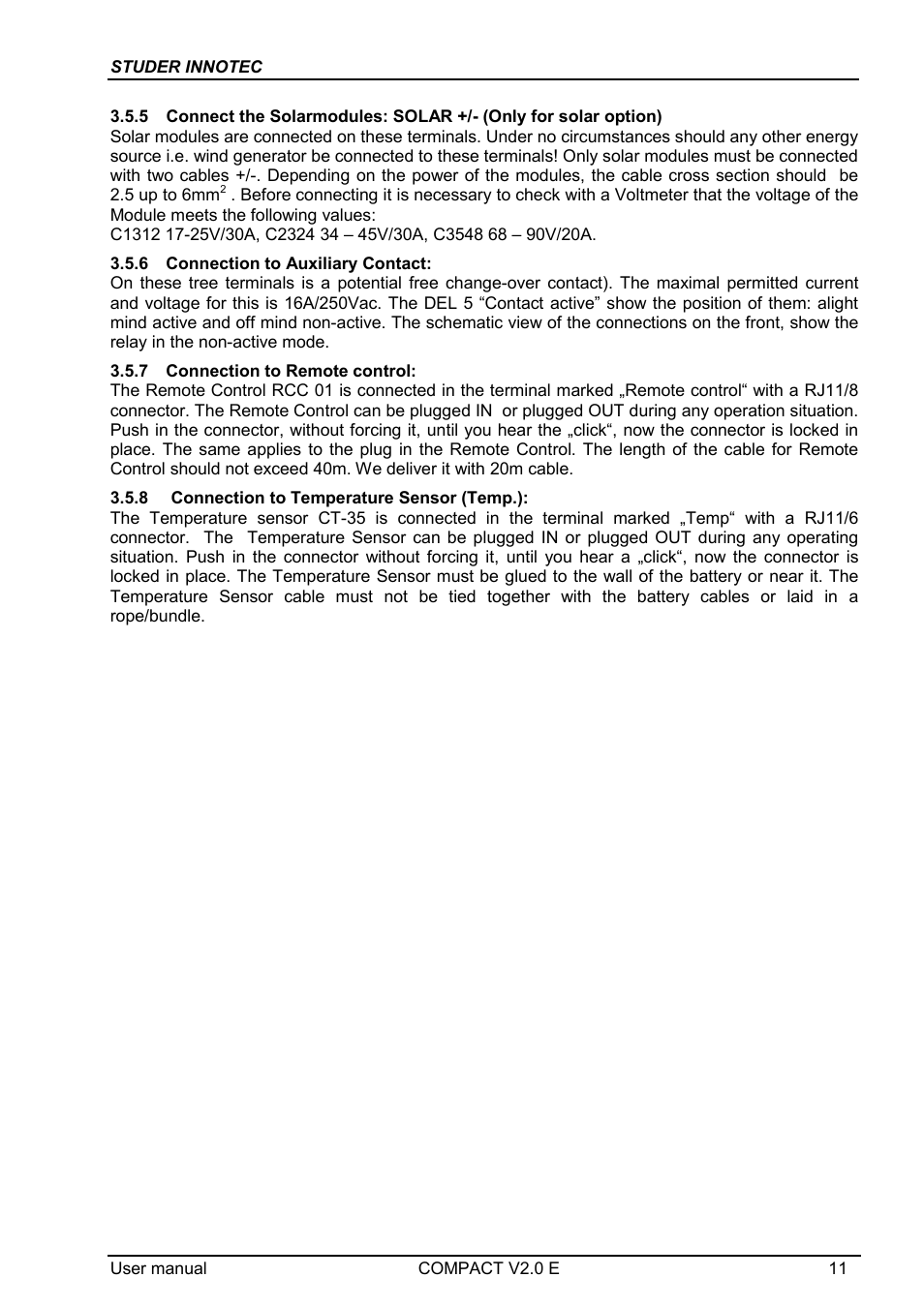 Studer Innotec C3548 COMPACT User Manual | Page 11 / 23