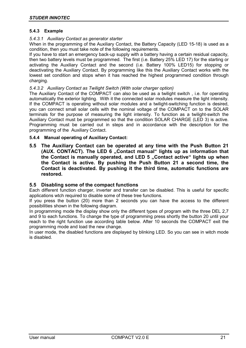Studer Innotec C3548 COMPACT User Manual | Page 21 / 23