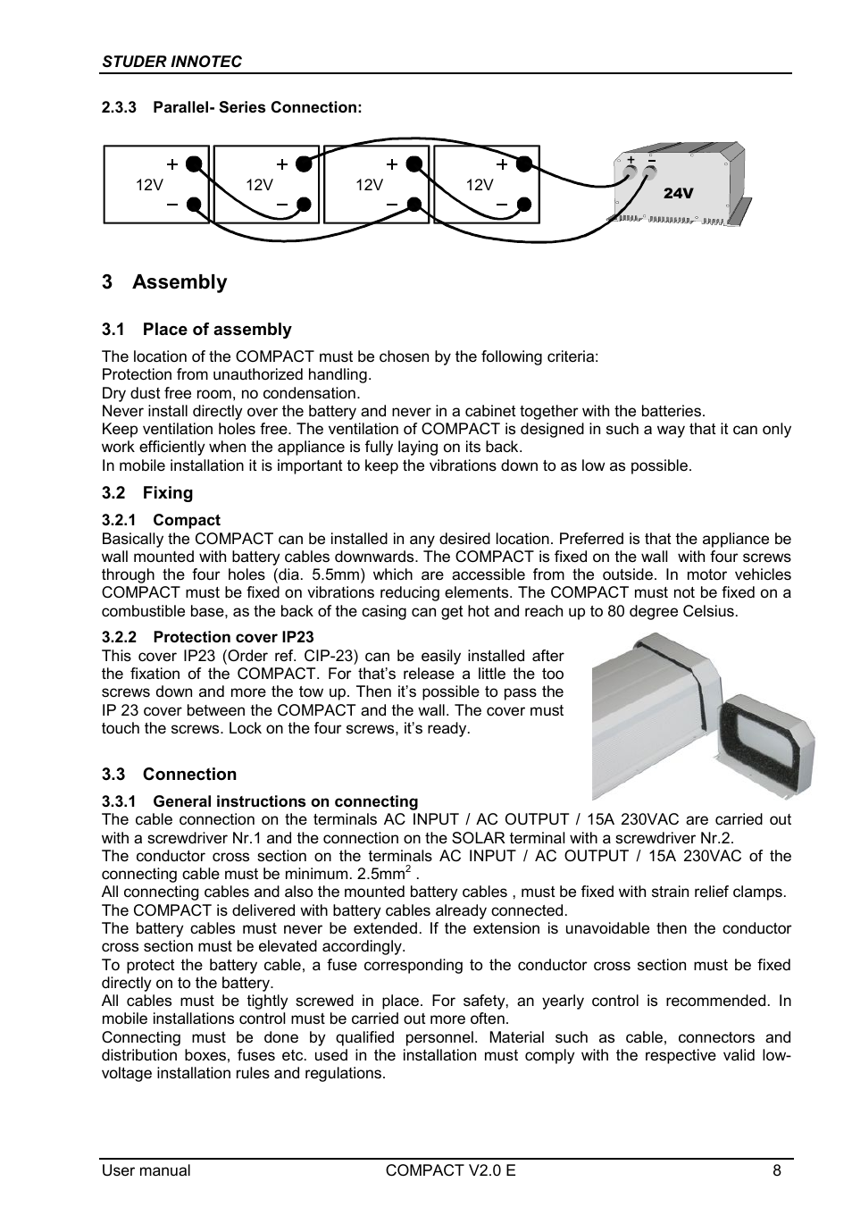 3 assembly | Studer Innotec C3548 COMPACT User Manual | Page 8 / 23