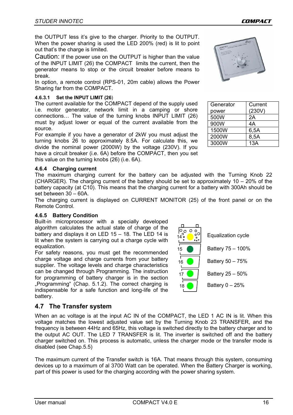 Caution | Studer Innotec C 1600-12 User Manual | Page 16 / 23
