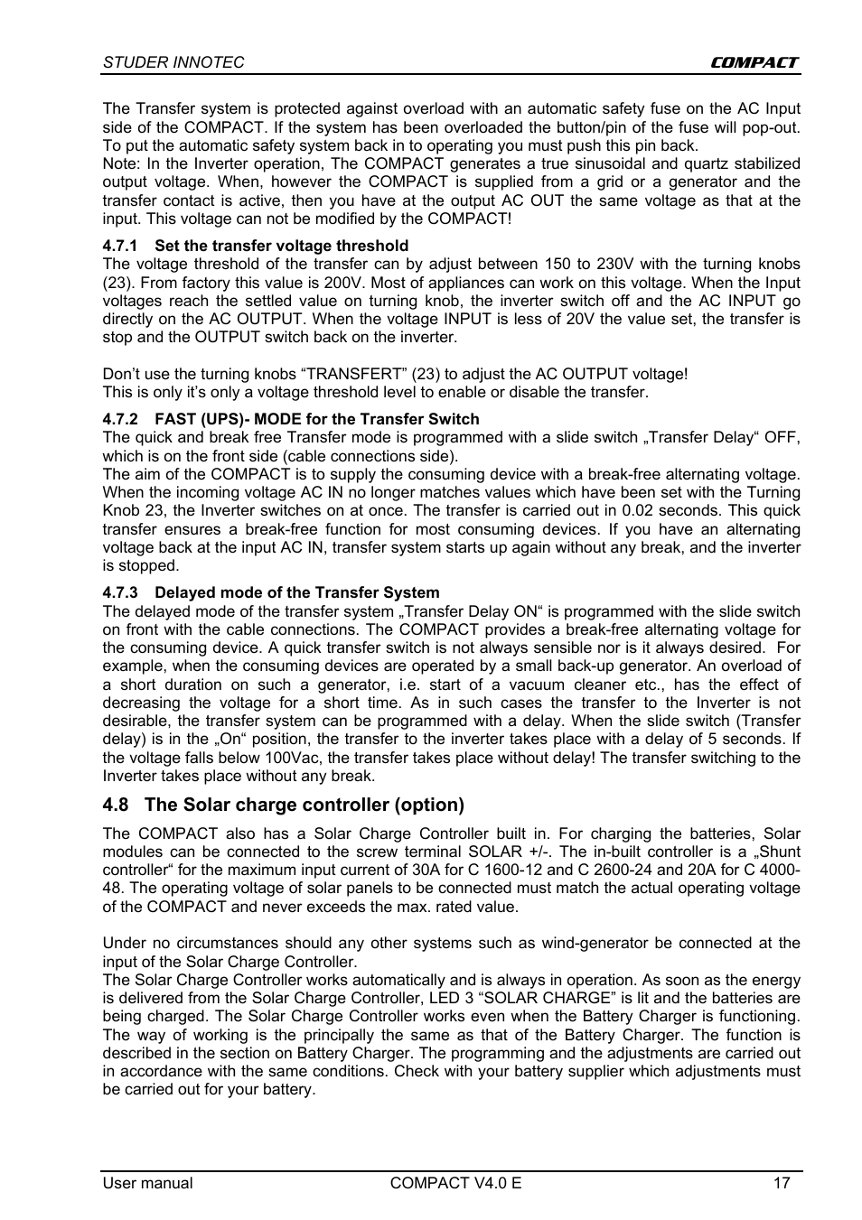 Studer Innotec C 1600-12 User Manual | Page 17 / 23