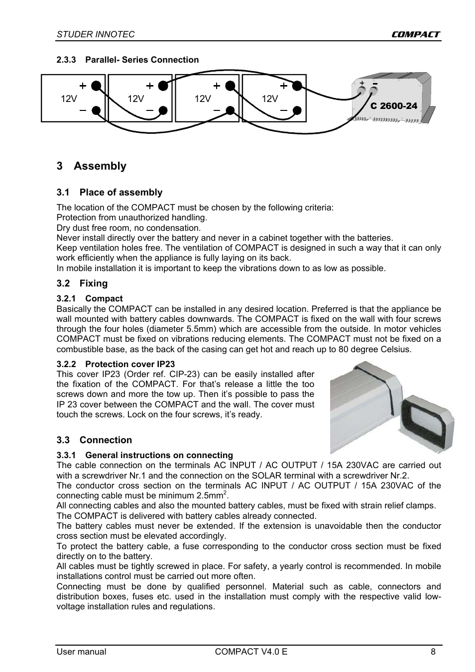 3 assembly | Studer Innotec C 1600-12 User Manual | Page 8 / 23