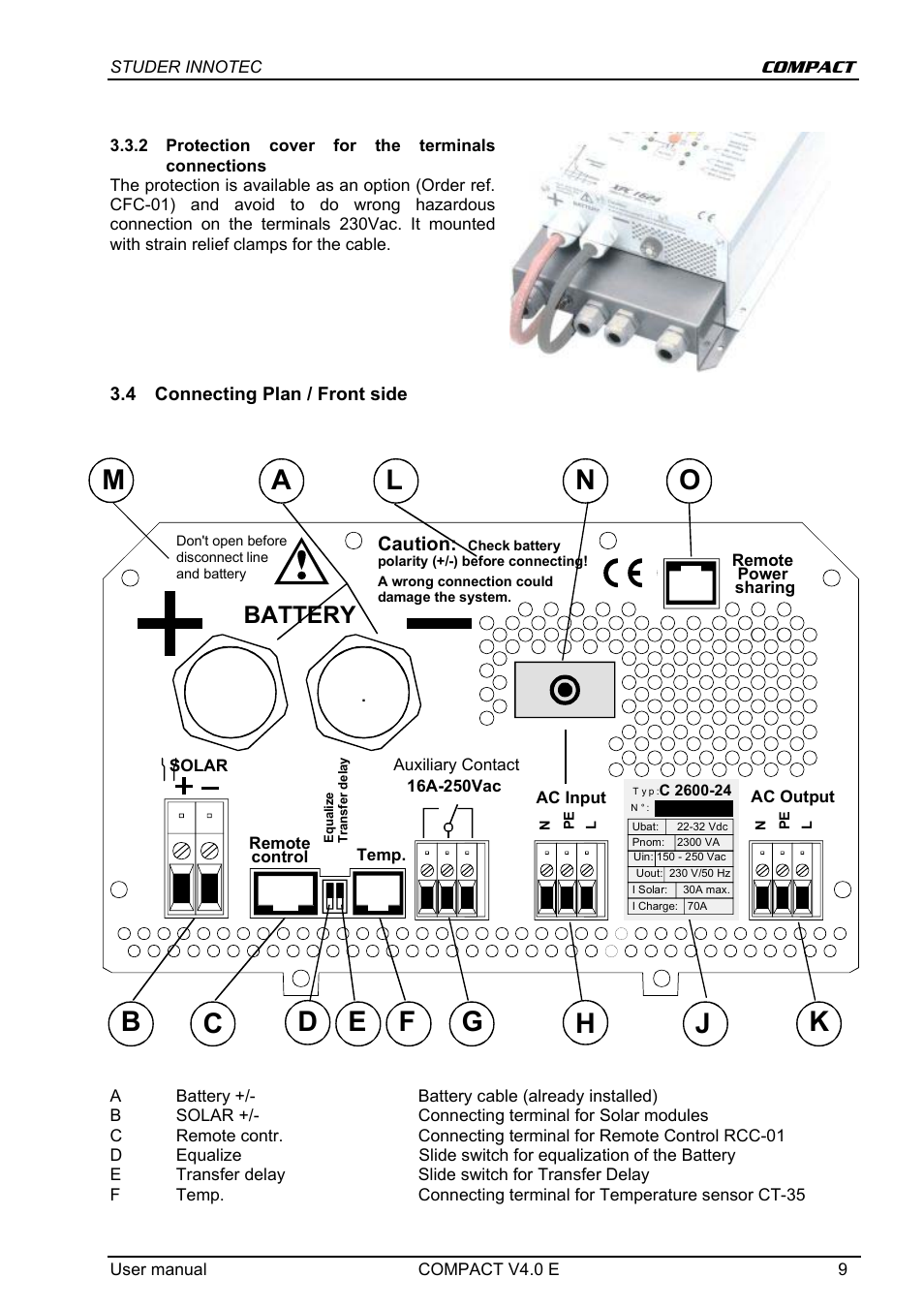 Battery | Studer Innotec C 1600-12 User Manual | Page 9 / 23