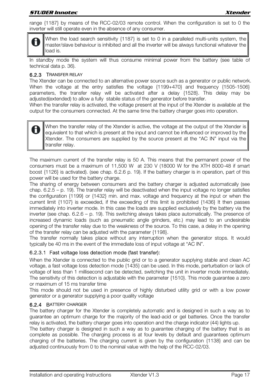 Studer Innotec XTH 5000-24 User Manual | Page 17 / 36