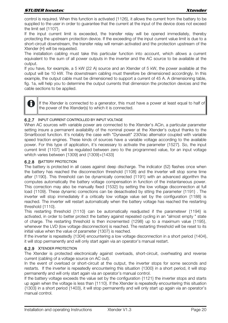 Studer Innotec XTH 5000-24 User Manual | Page 20 / 36