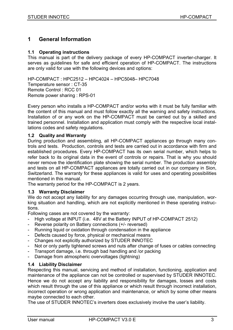 Studer Innotec HPC4024 User Manual | Page 3 / 25