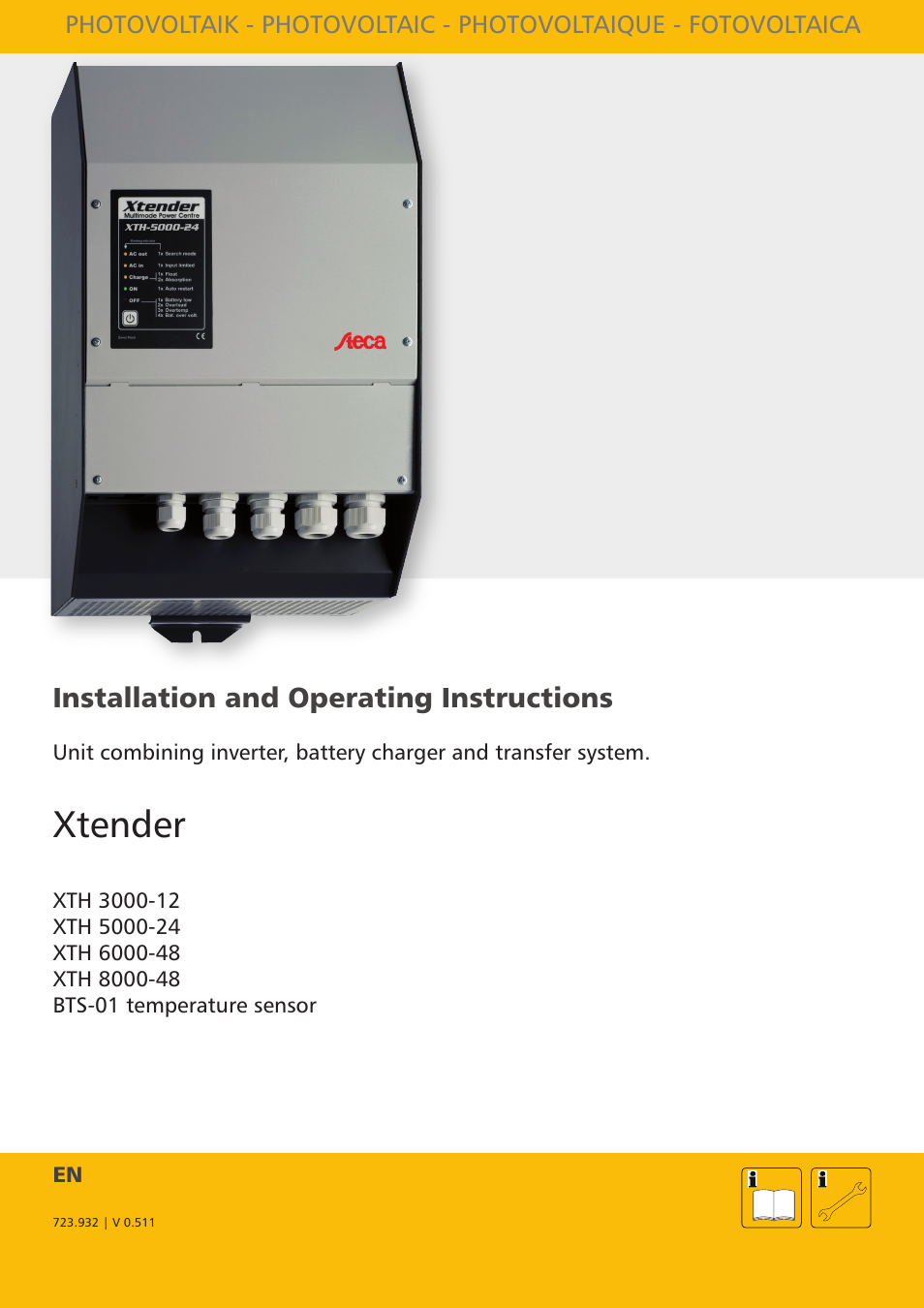 Studer Innotec XTH 3000-12 User Manual | 40 pages