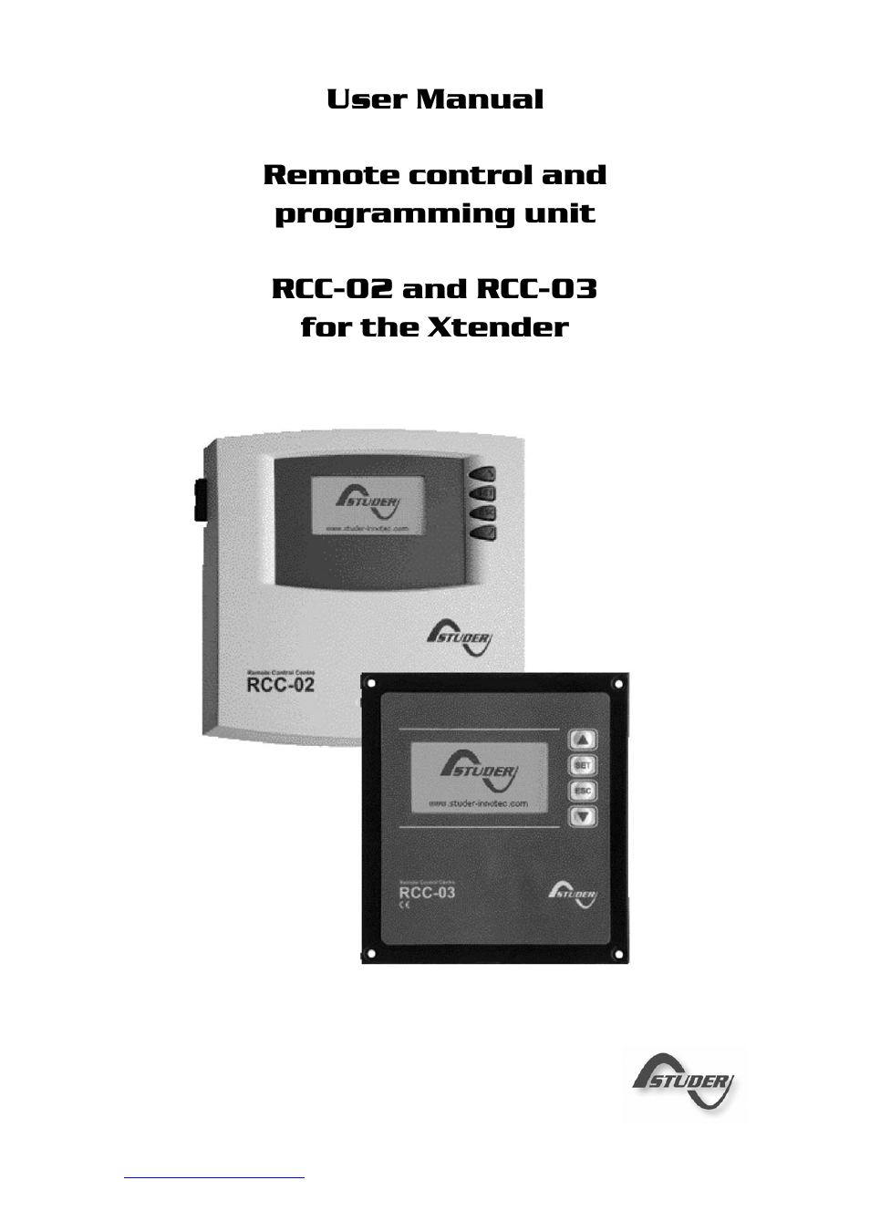 Studer Innotec RCC-03 User Manual | 51 pages