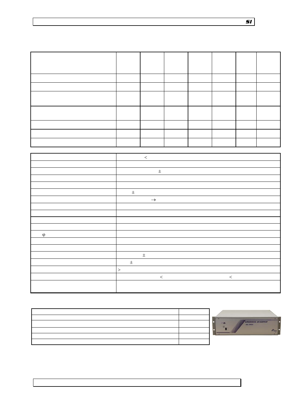 Technical data, Model si | Studer Innotec SI SERIES User Manual | Page 10 / 10