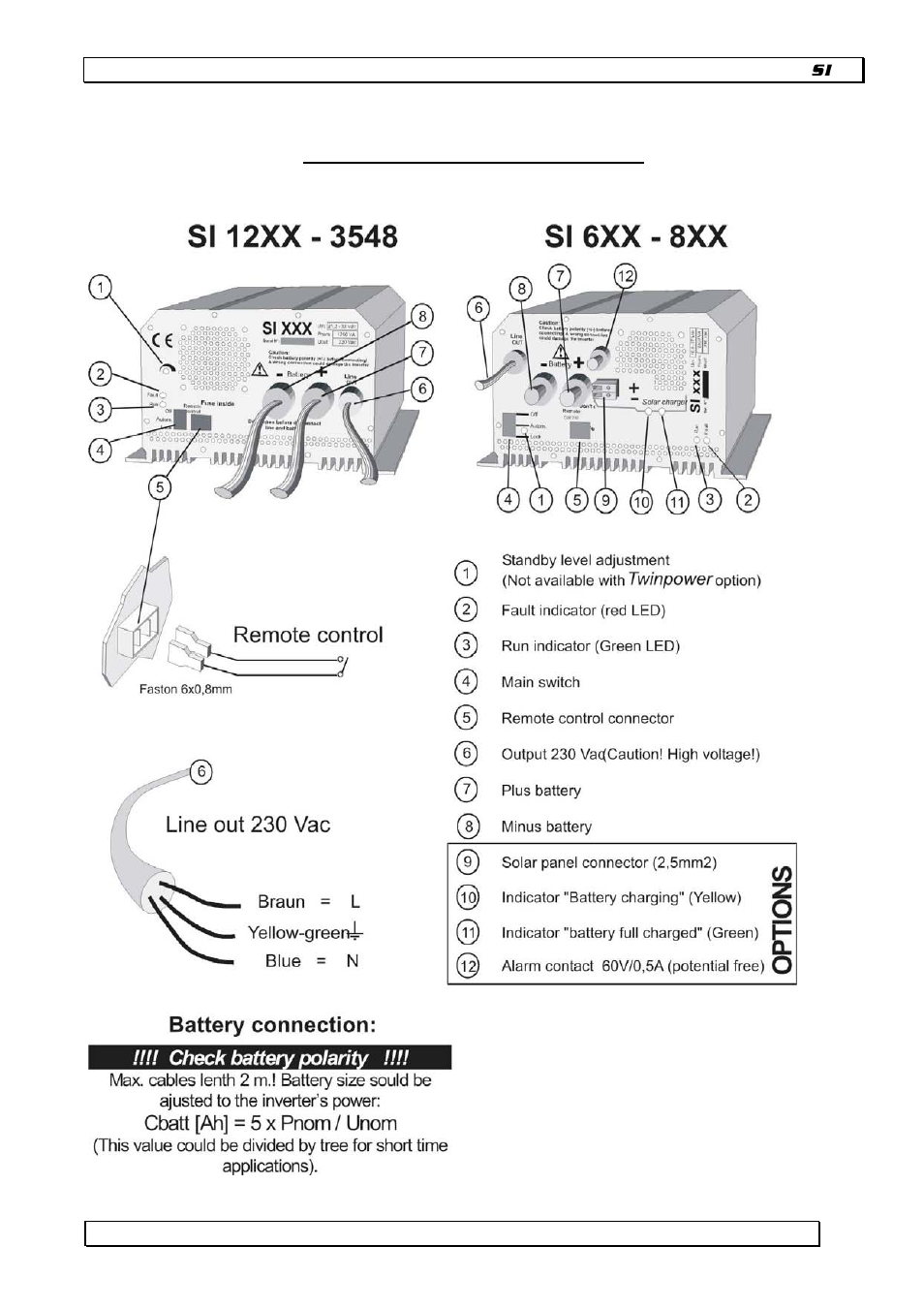 Description and wiring diagram | Studer Innotec SI SERIES User Manual | Page 7 / 10