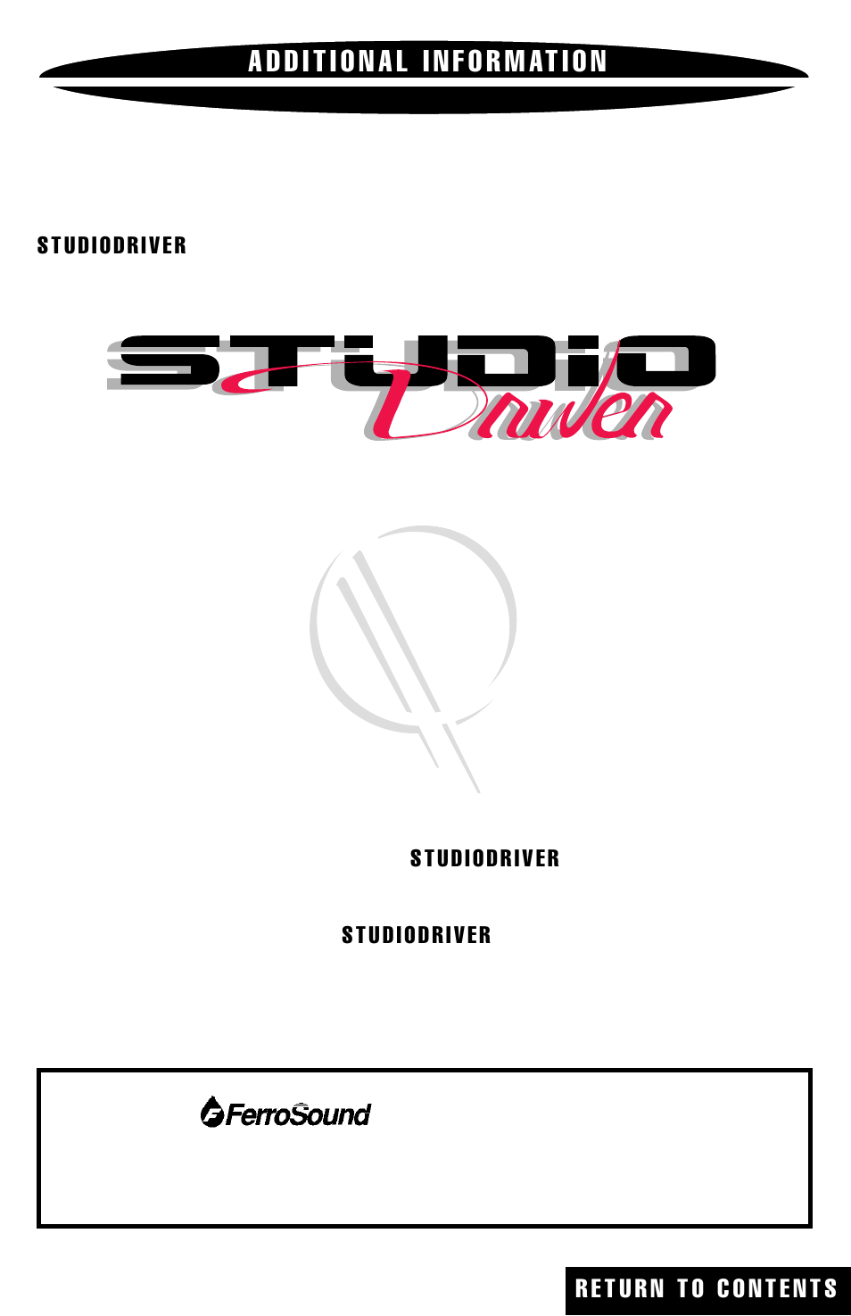 A d d i t i o n a l i n f o r m a t i o n | Studio RTA Component Speaker User Manual | Page 14 / 15