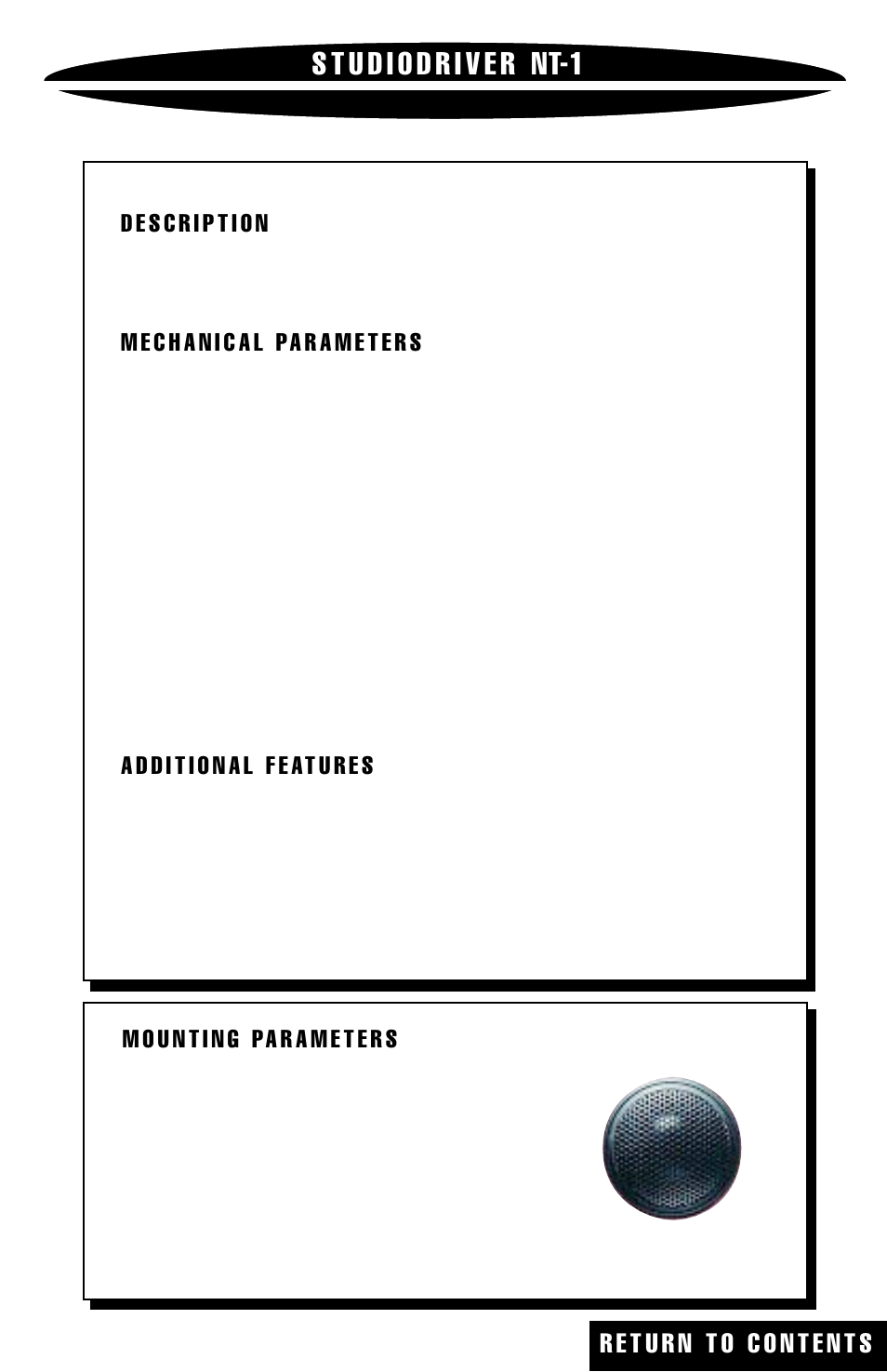 S t u d i o d r i v e r nt-1 | Studio RTA Component Speaker User Manual | Page 4 / 15