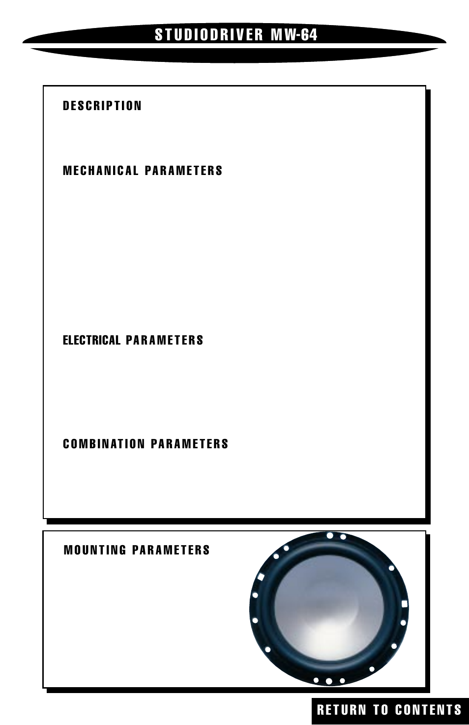 S t u d i o d r i v e r mw-64 | Studio RTA Component Speaker User Manual | Page 7 / 15