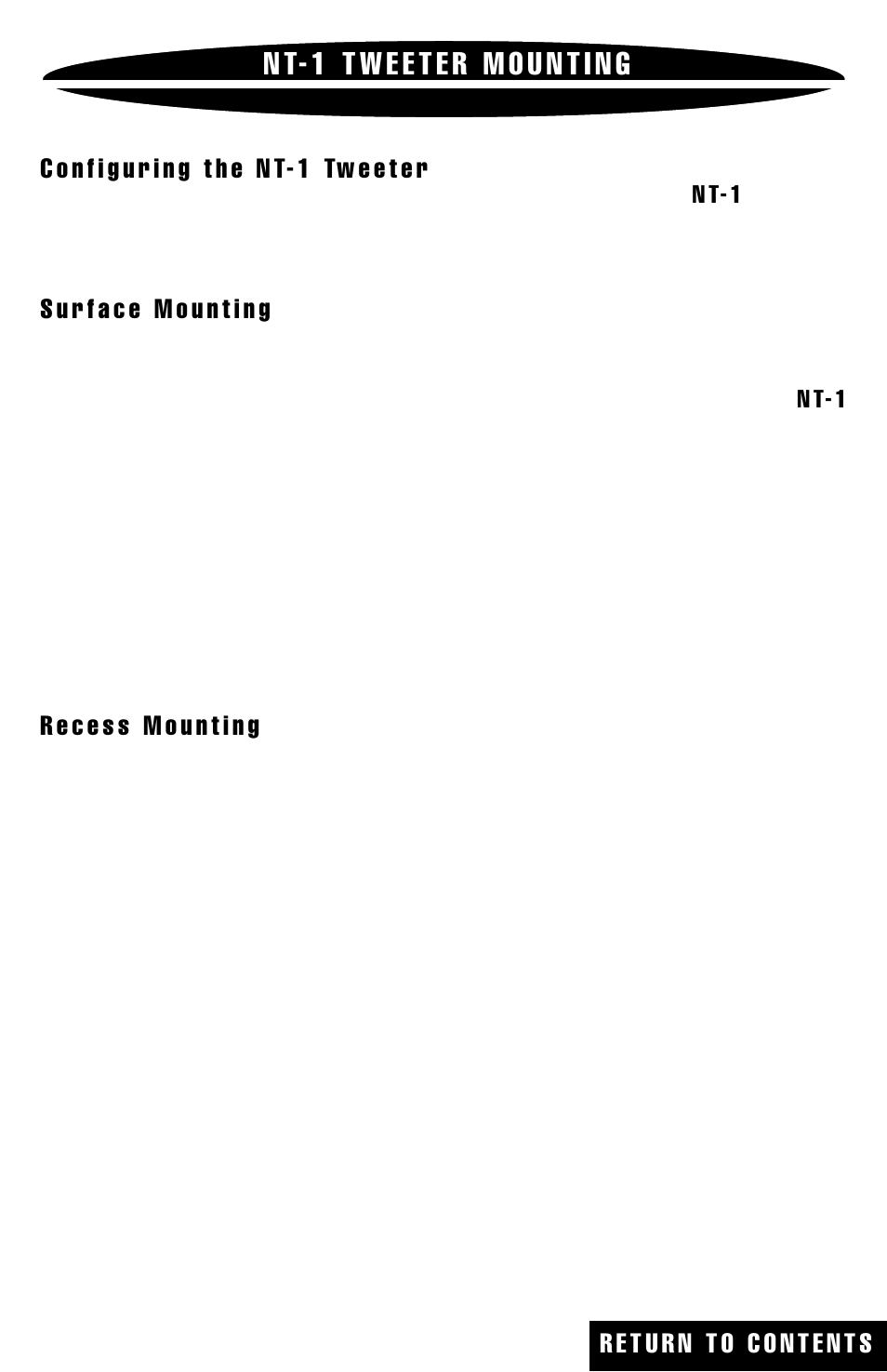 Nt-1 tweeter mounting | Studio RTA Component Speaker User Manual | Page 9 / 15