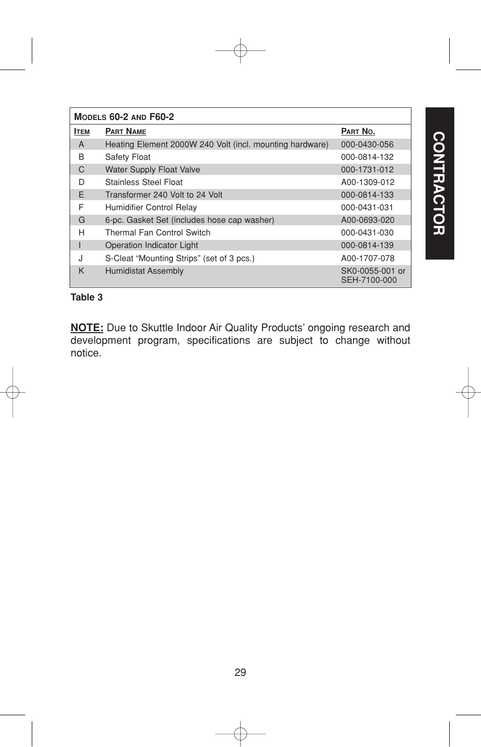 Contract or | Skuttle Indoor Air Quality Products 60-2 User Manual | Page 29 / 40