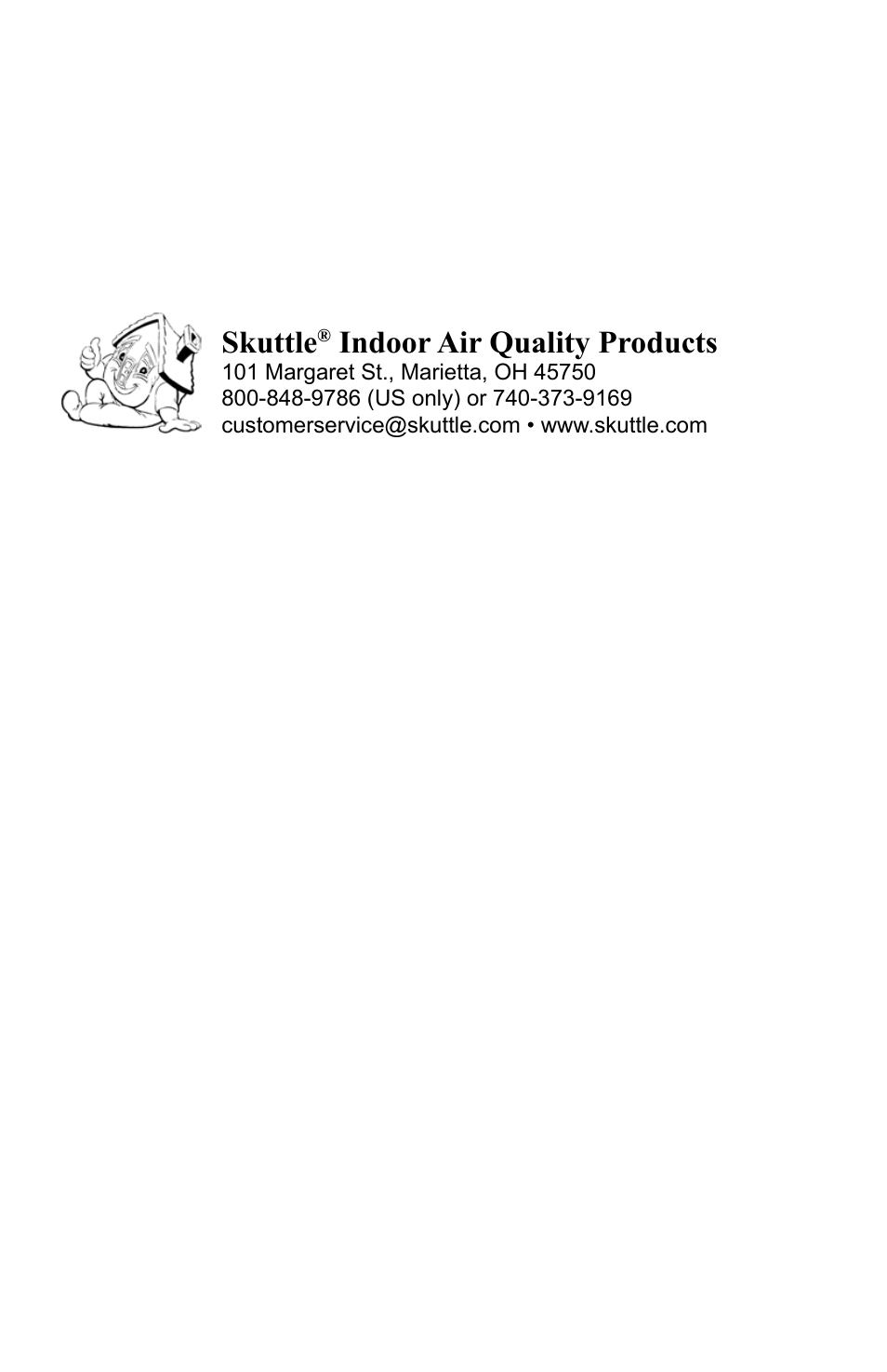 Skuttle, Indoor air quality products | Skuttle Indoor Air Quality Products 2000 User Manual | Page 2 / 18