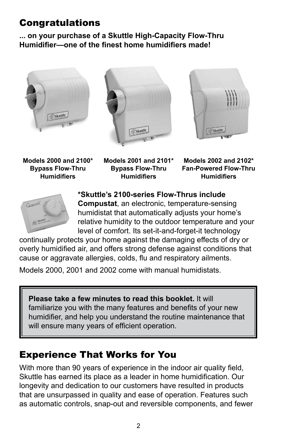 Experience that works for you | Skuttle Indoor Air Quality Products 2000 User Manual | Page 4 / 18